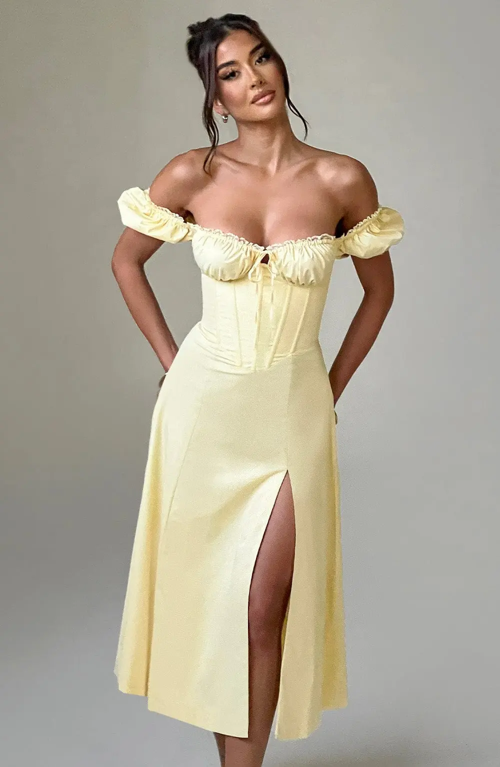 Courtney Midi Dress - Lemon - Image 10