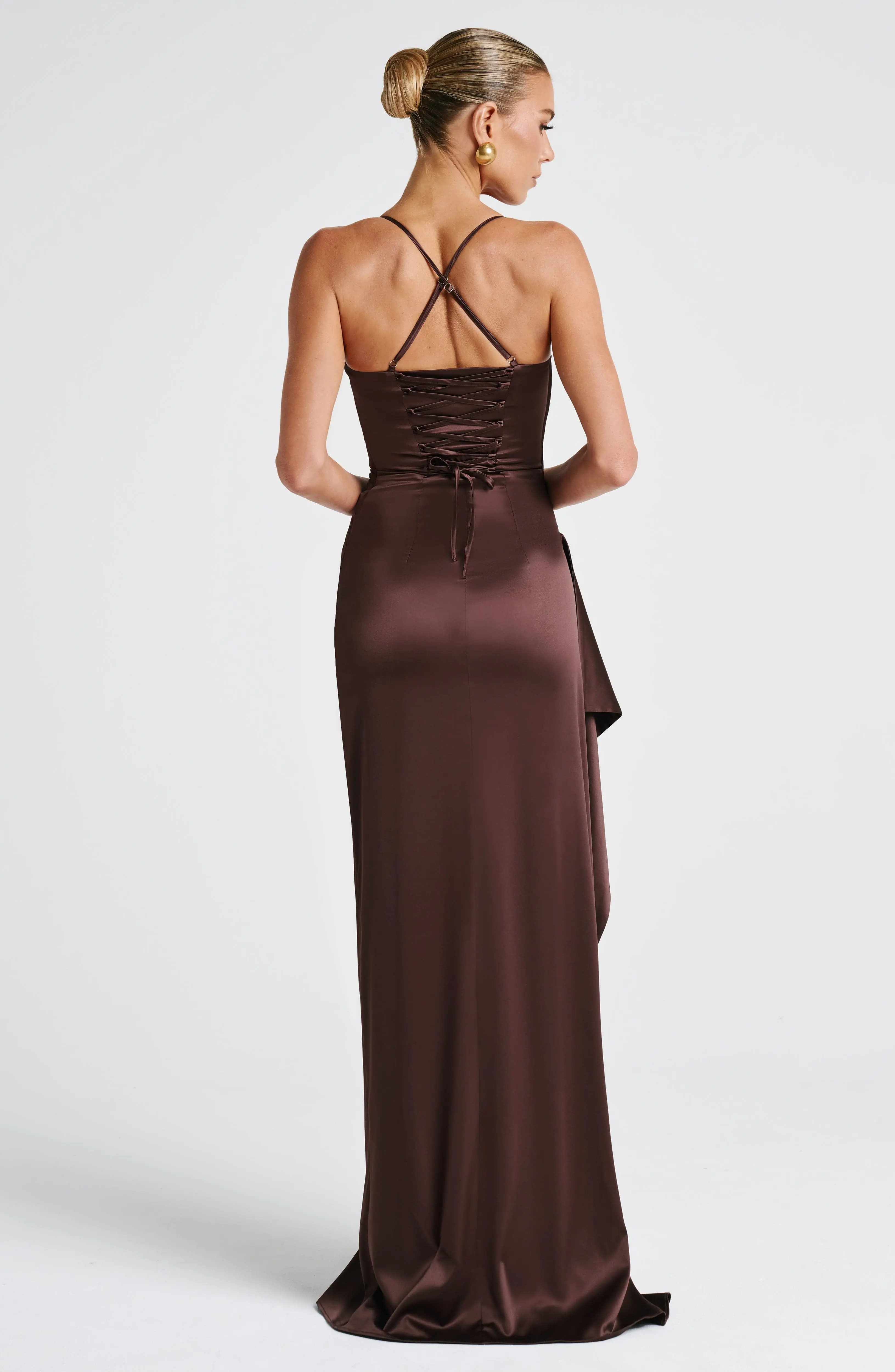 Helen Maxi Dress - Plum Brown - Image 3