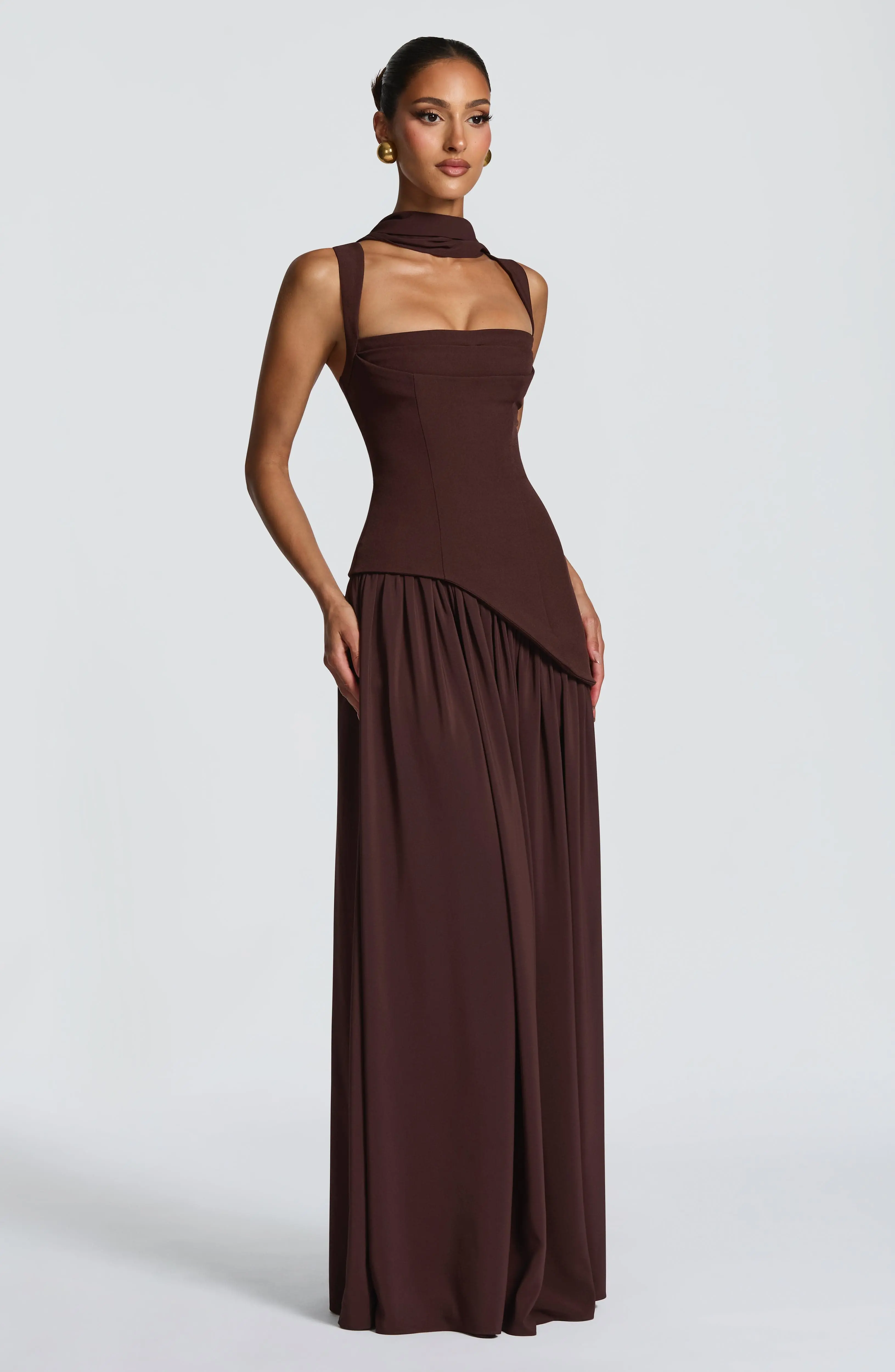 Tullulah Maxi Dress - Plum Brown - Image 7
