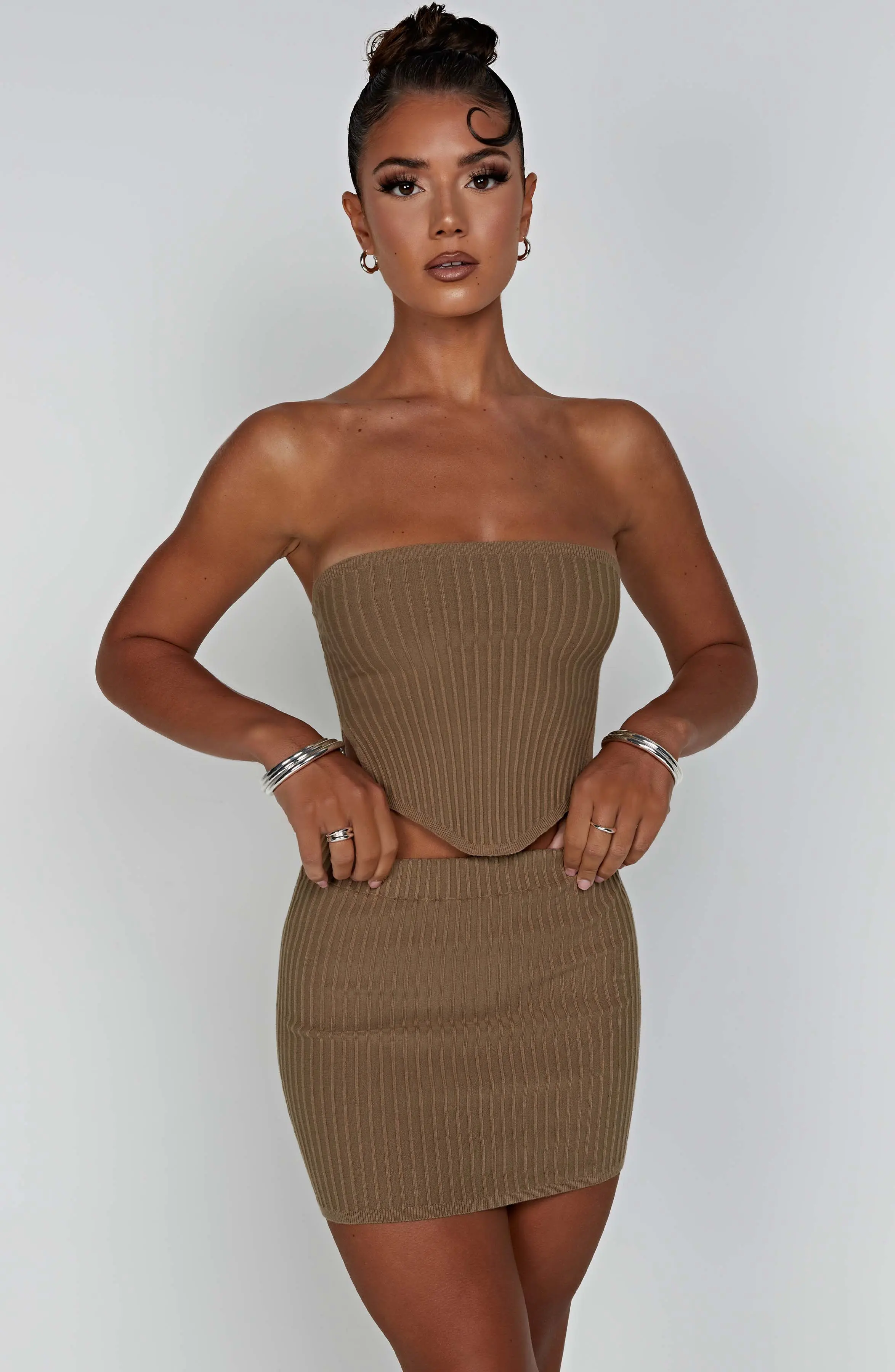 Jaz Mini Skirt - Mocha - Image 9