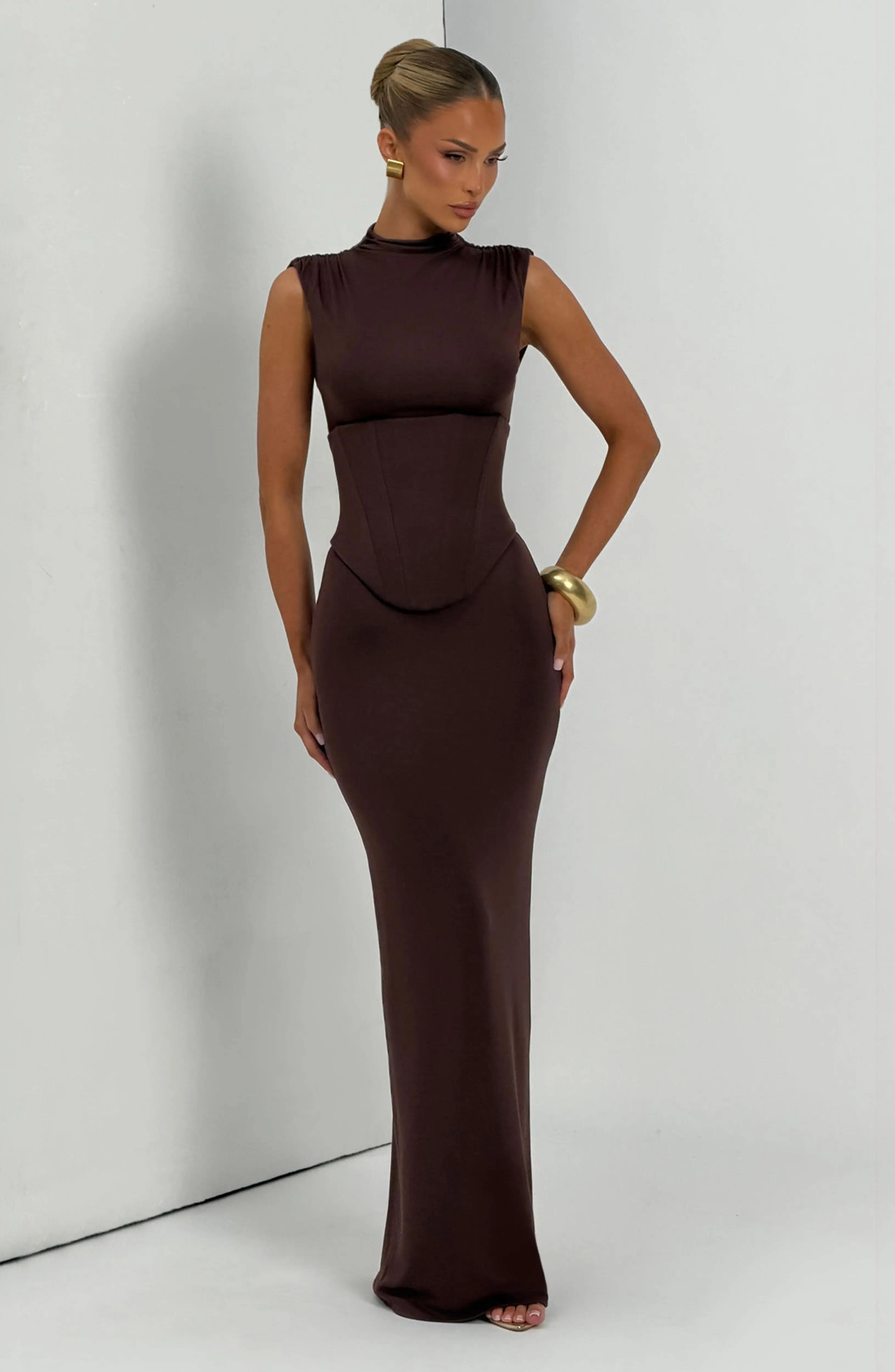 Soline Maxi Dress - Plum Brown - Image 8