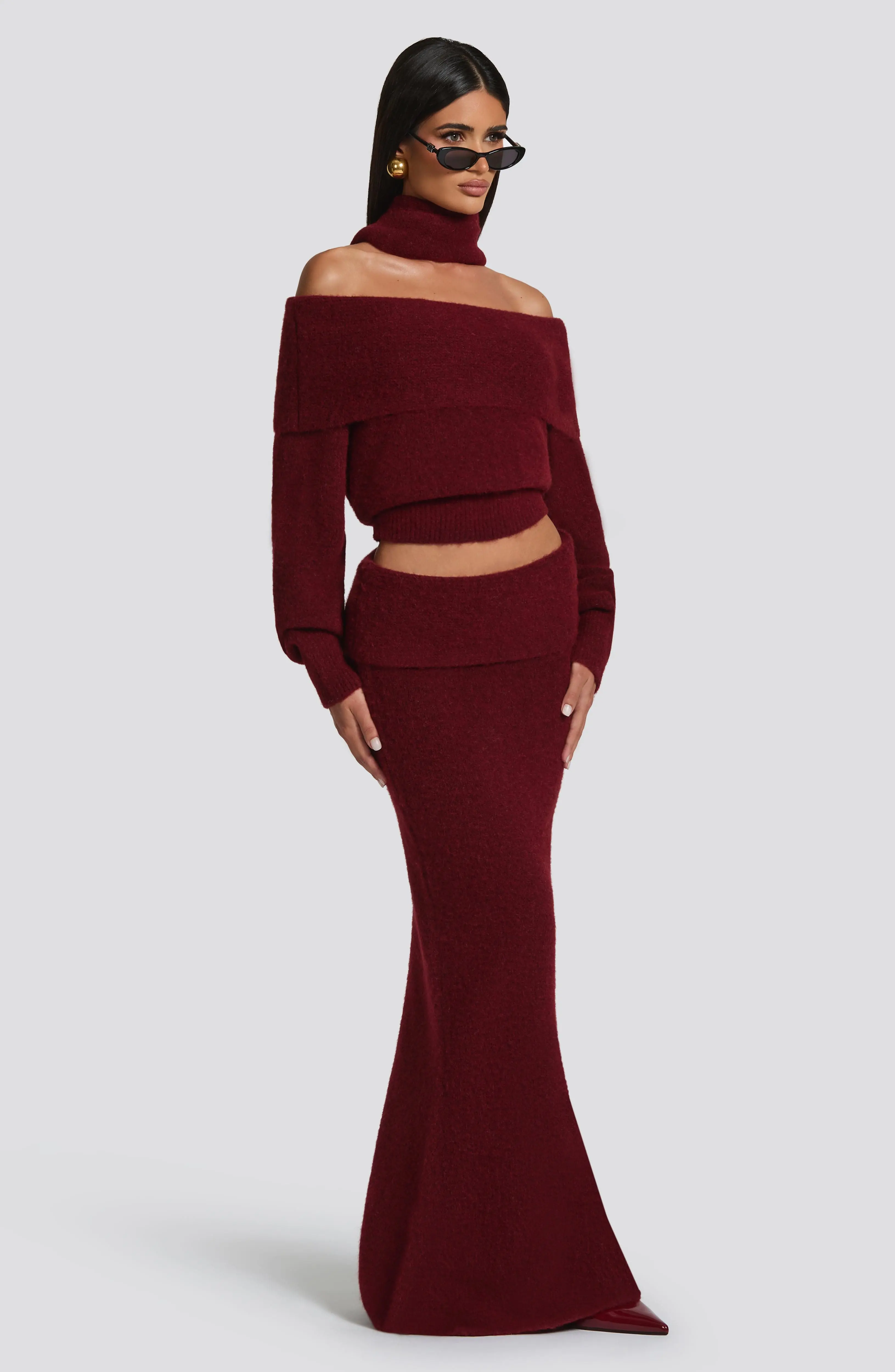 Andie Maxi Skirt - Burgundy - Image 2
