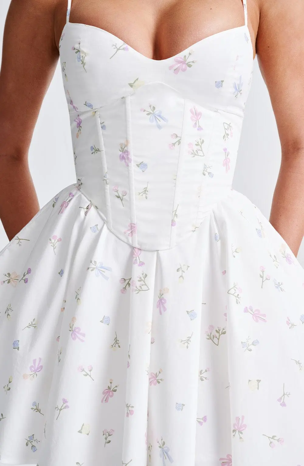 Analeigh Mini Dress - White Multi Floral Print - Image 6