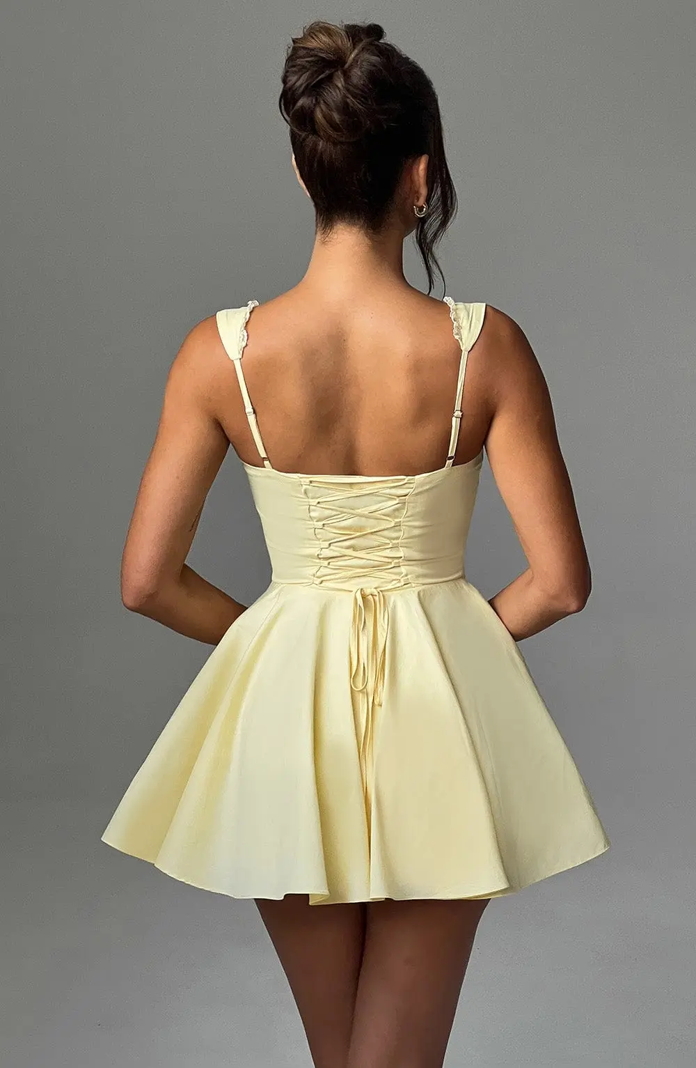 Antonella Mini Dress - Lemon - Image 3