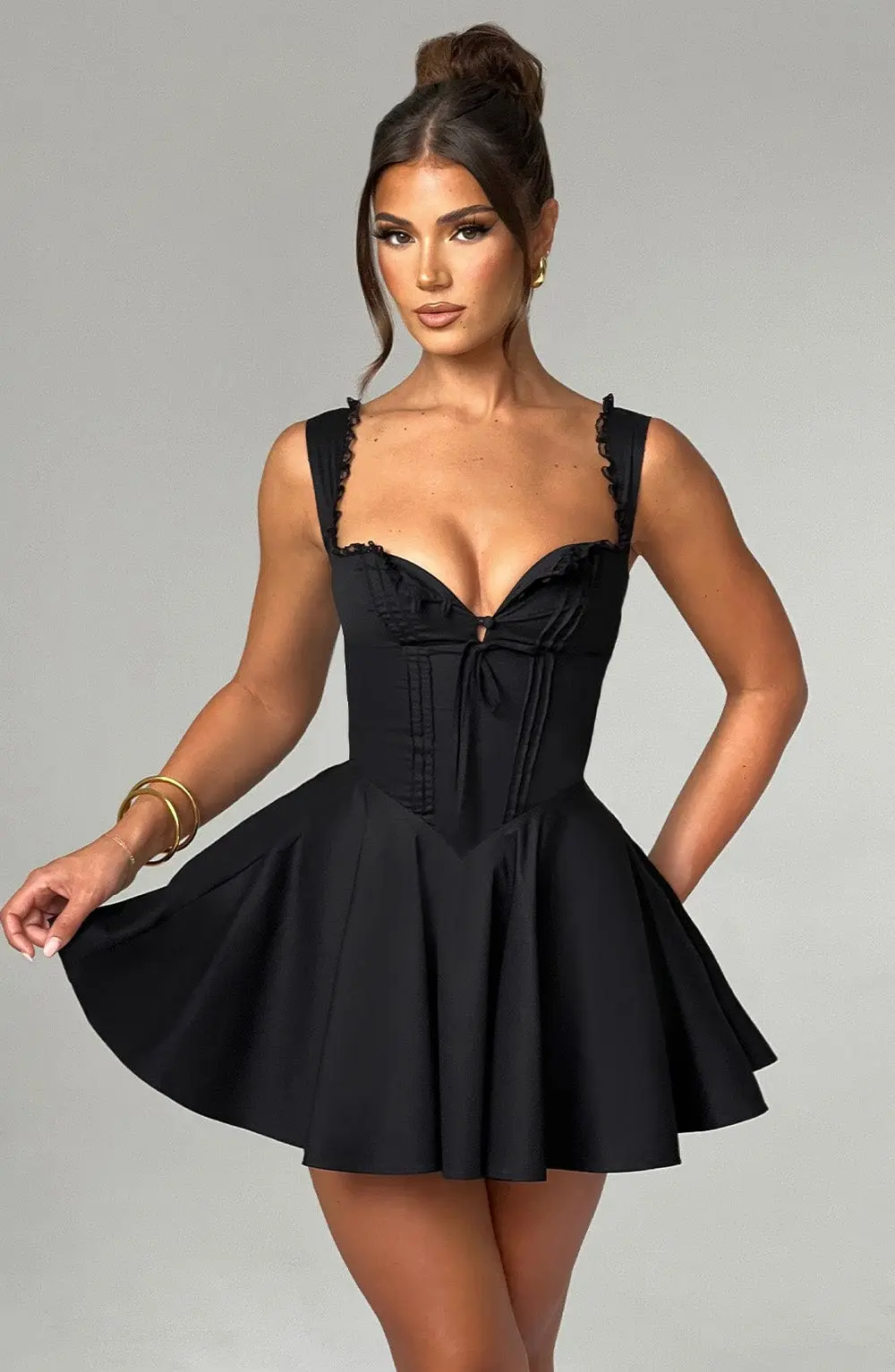 Antonella Mini Dress - Black - Image 3