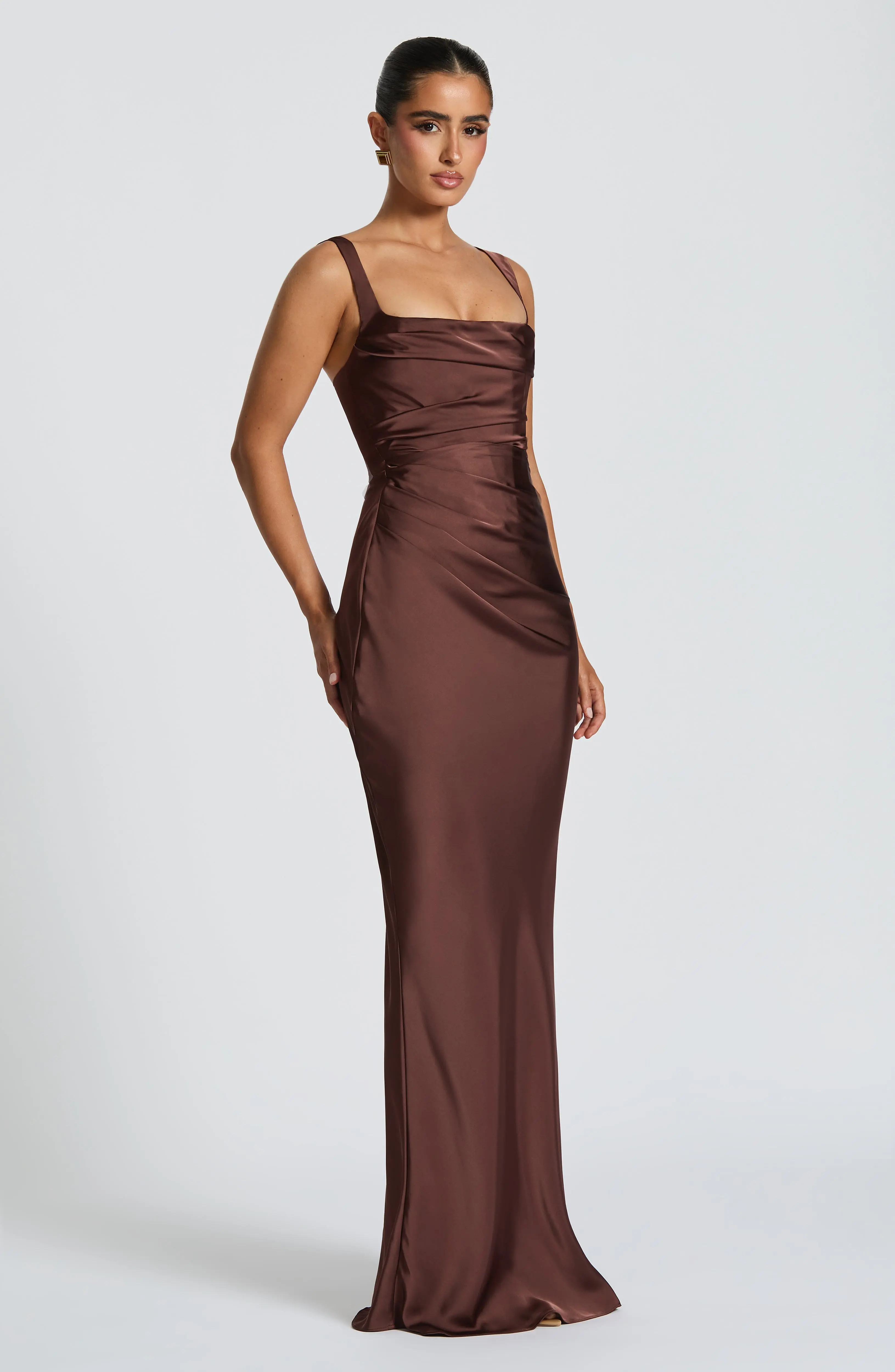 Calanthe Maxi Dress - Plum Brown - Image 4