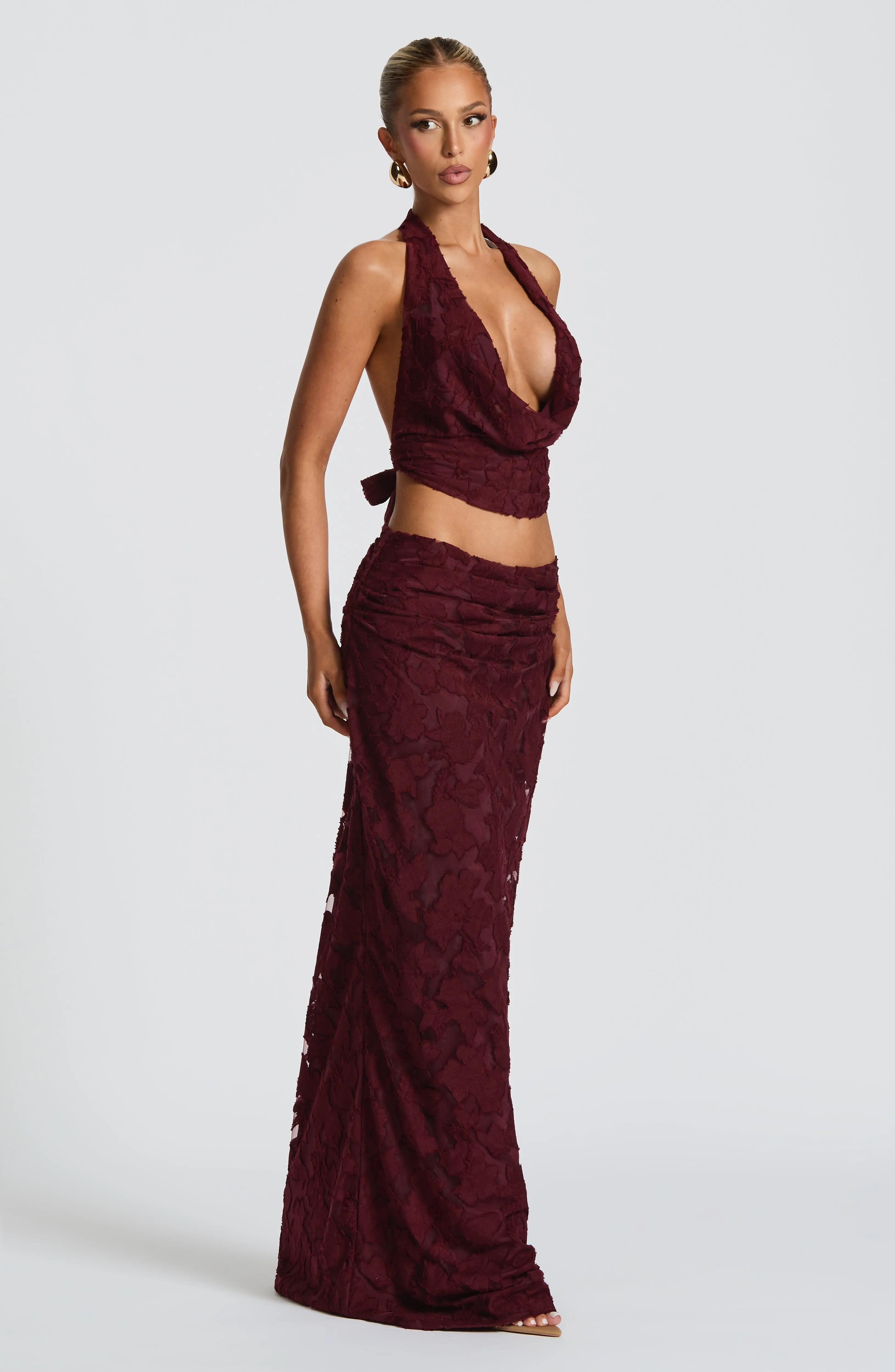 Myra Maxi Skirt - Cherry Lacquer - Image 3