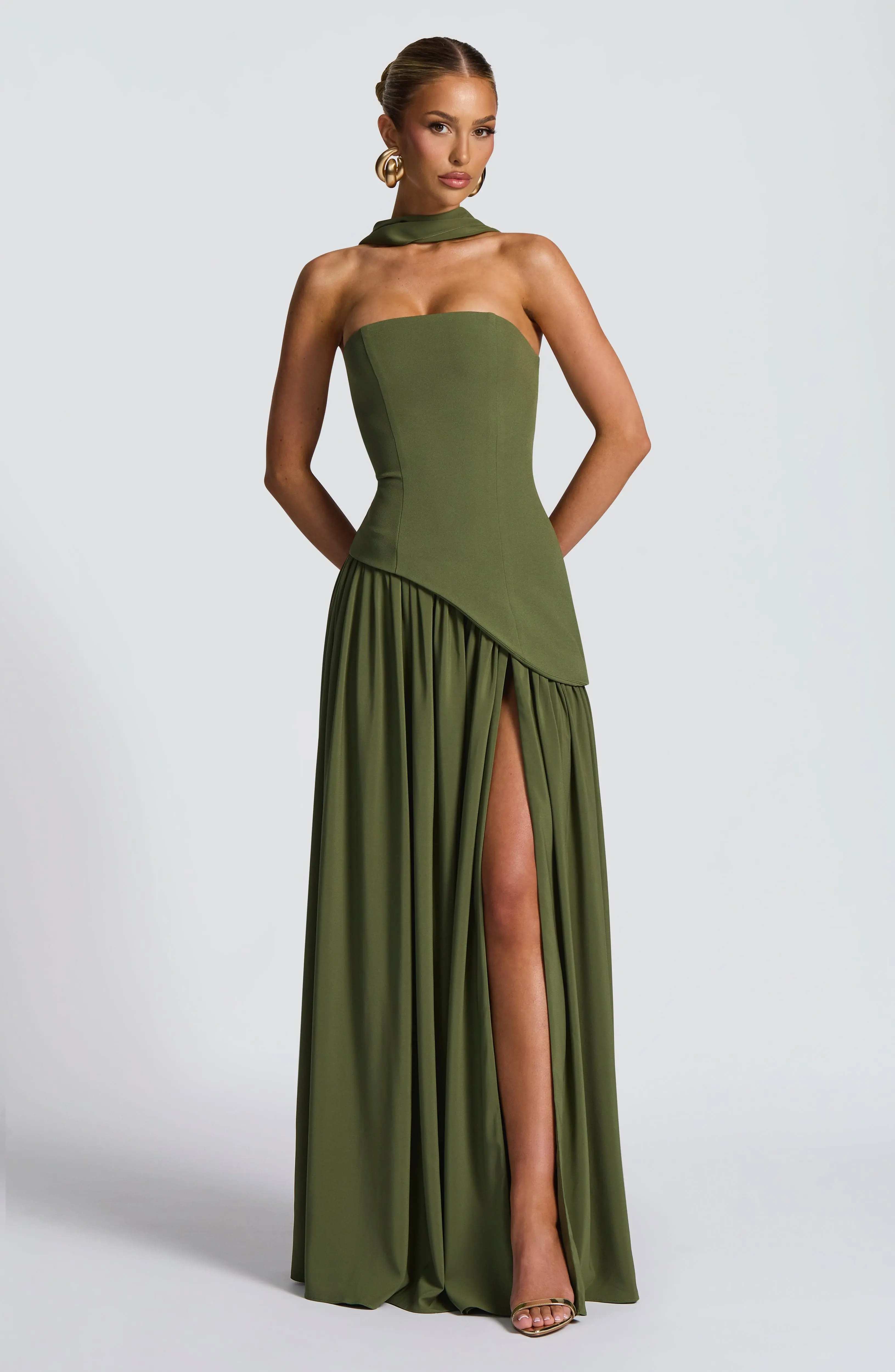 Maliyah Maxi Dress - Khaki - Image 8