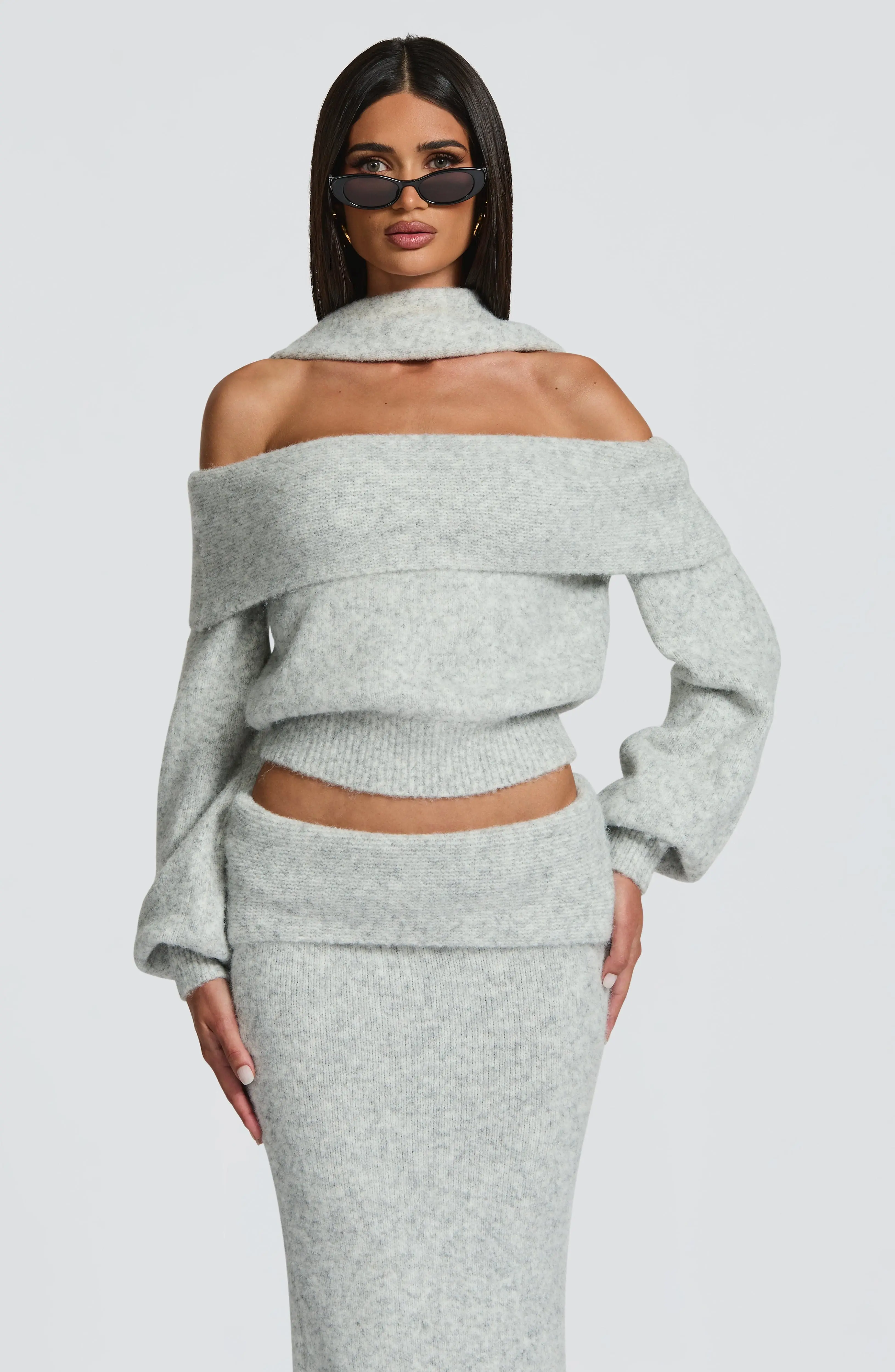 Andie Maxi Skirt - Light Grey Marl - Image 4