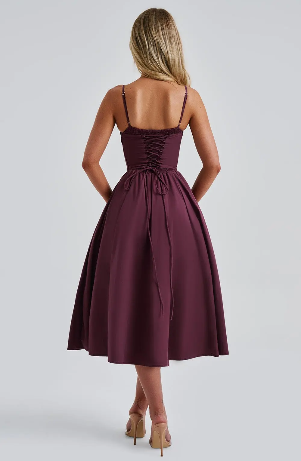 Mariella Midi Dress - Cherry Lacquer - Image 4