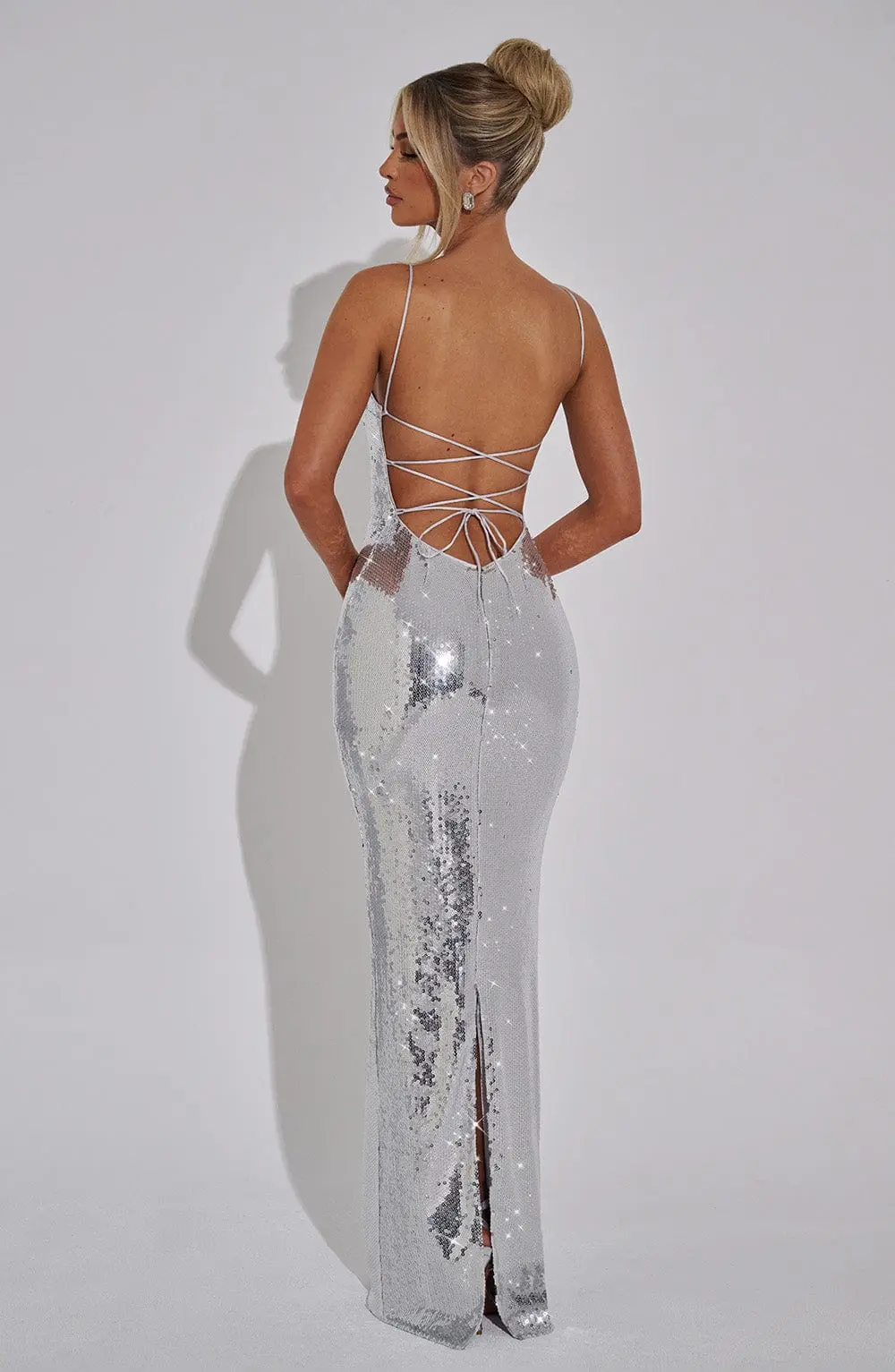 Atari Maxi Dress - Silver - Image 9