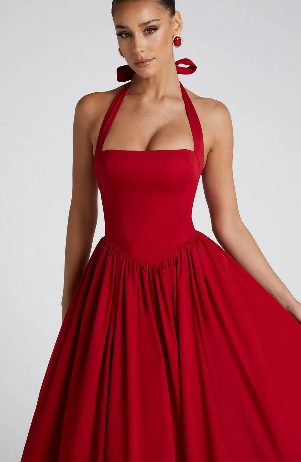 Cressida Midi Dress - Red - Image 8