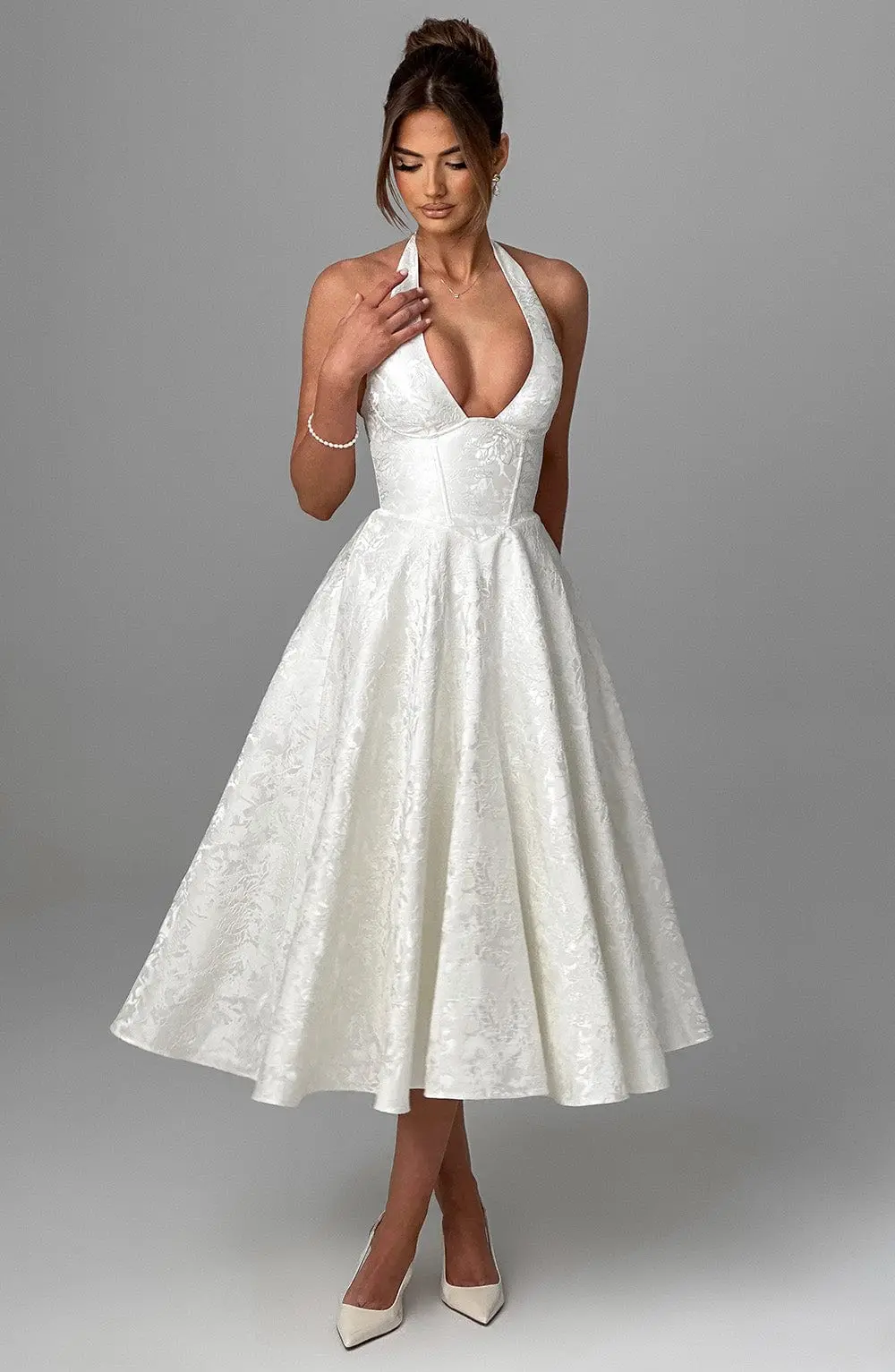 Effie Midi Dress - Ivory - Image 10