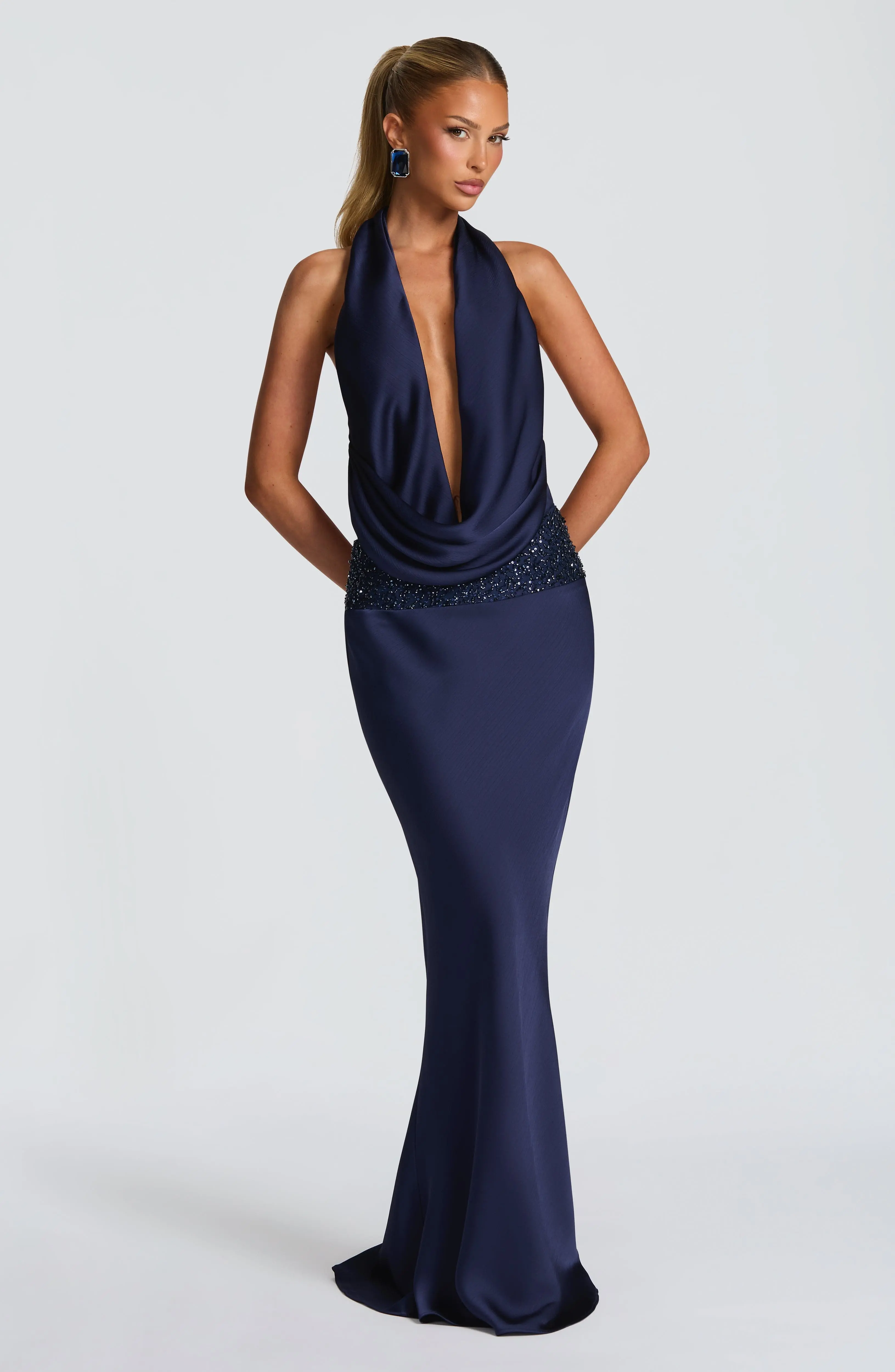 Ira Maxi Skirt - Navy - Image 7