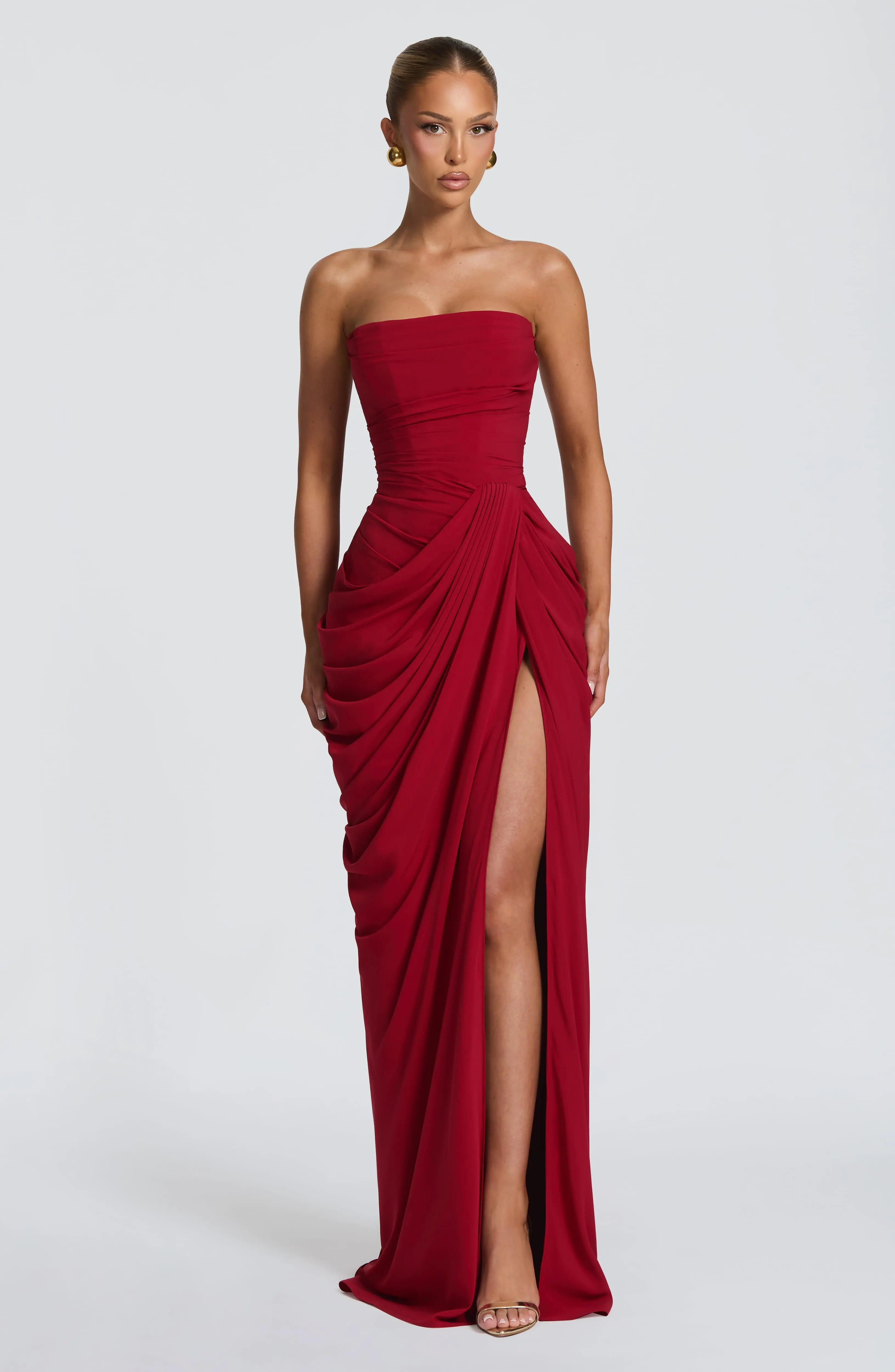 Cyra Maxi Dress - Deep Red - Image 6