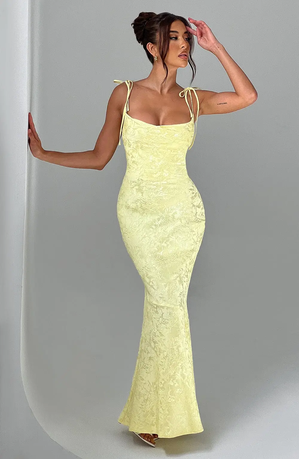 Whitney Maxi Dress - Lemon - Image 7