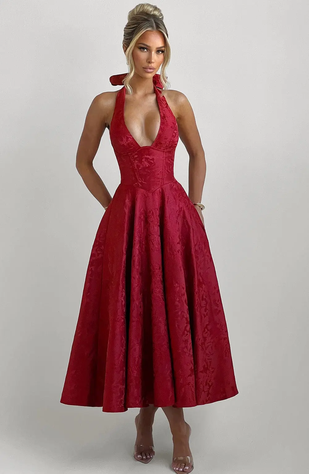 Effie Midi Dress - Red - Image 8