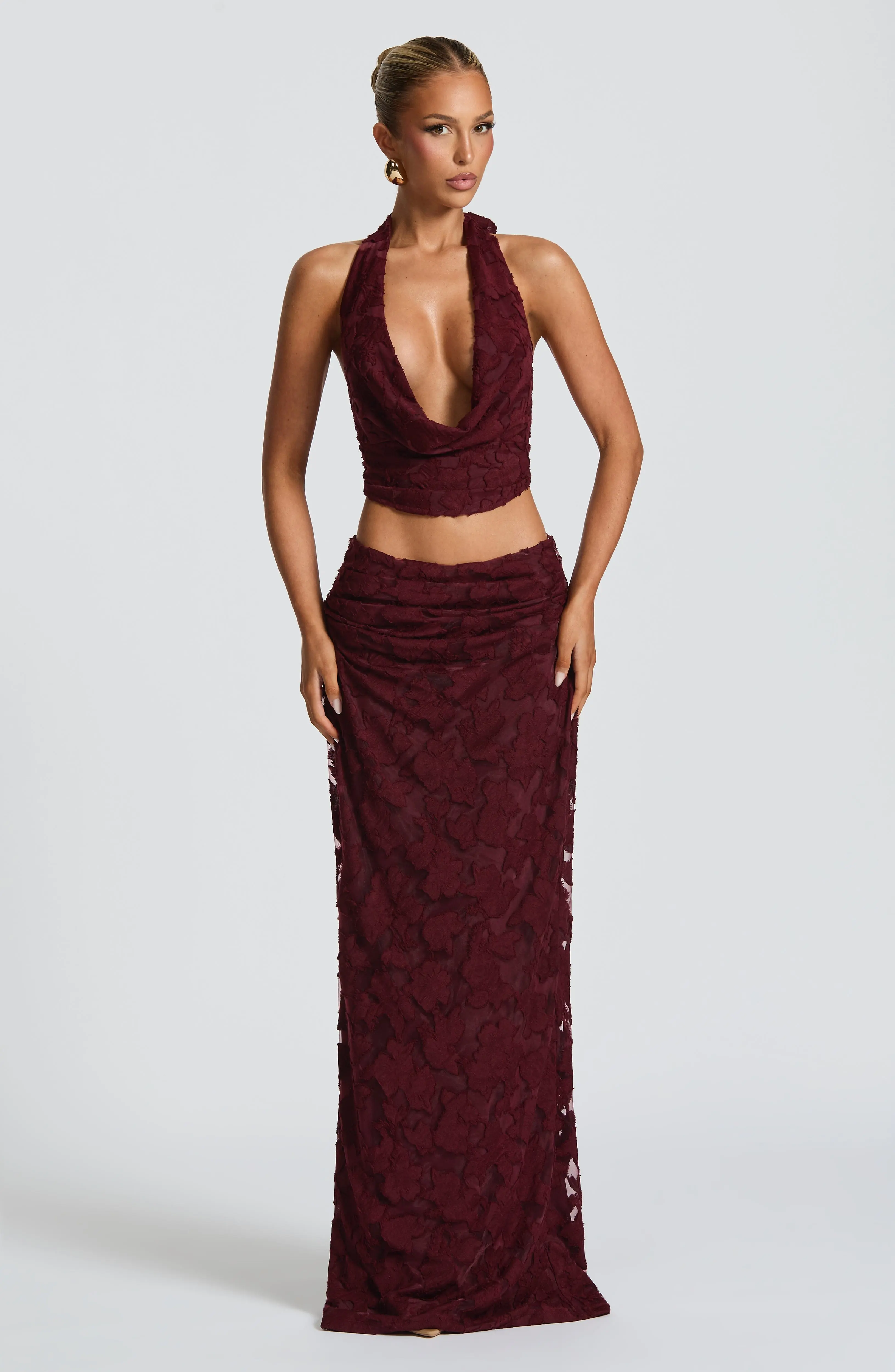 Myra Maxi Skirt - Cherry Lacquer - Image 4