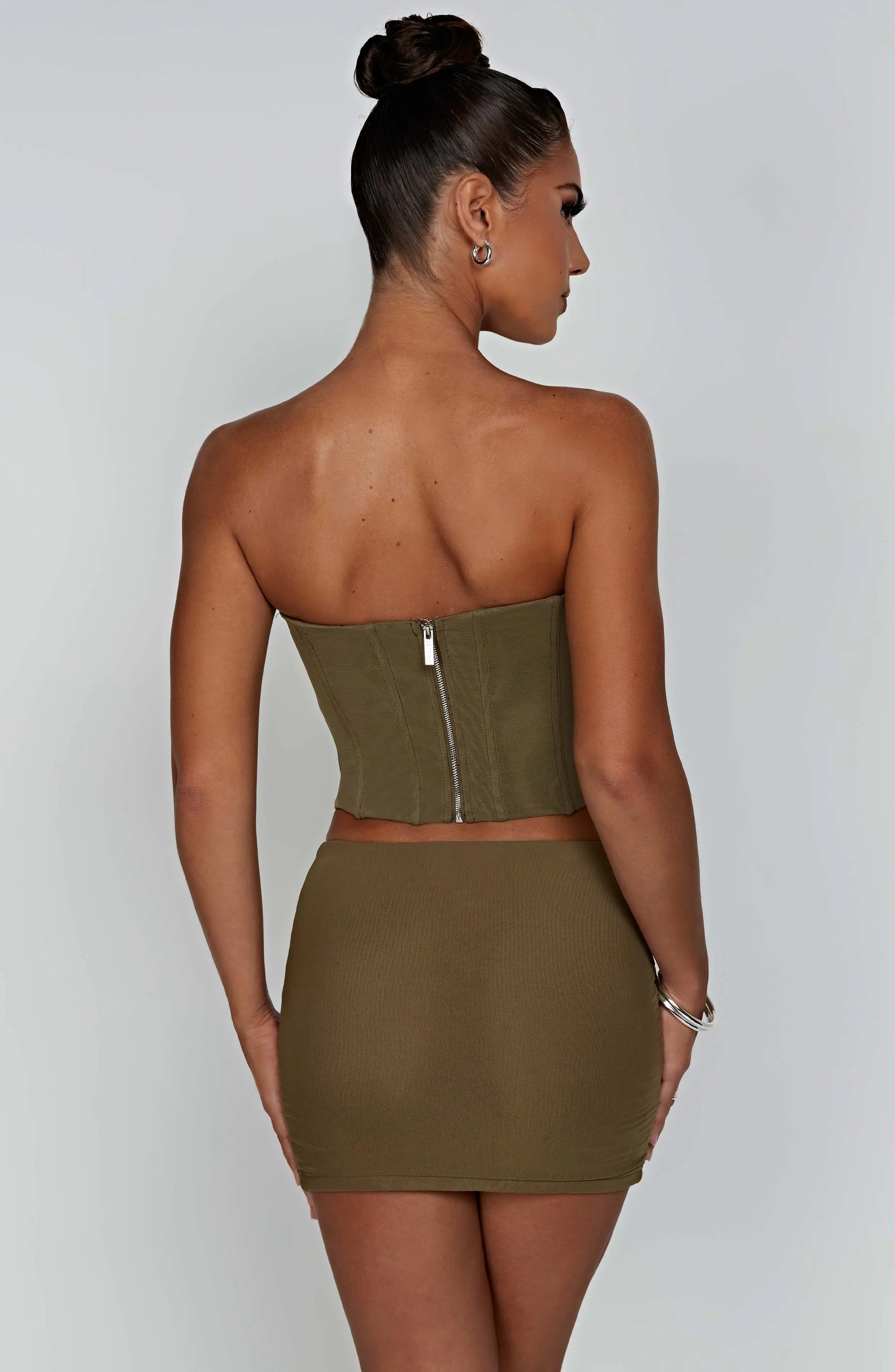 Alina Mini Skirt - Khaki - Image 3