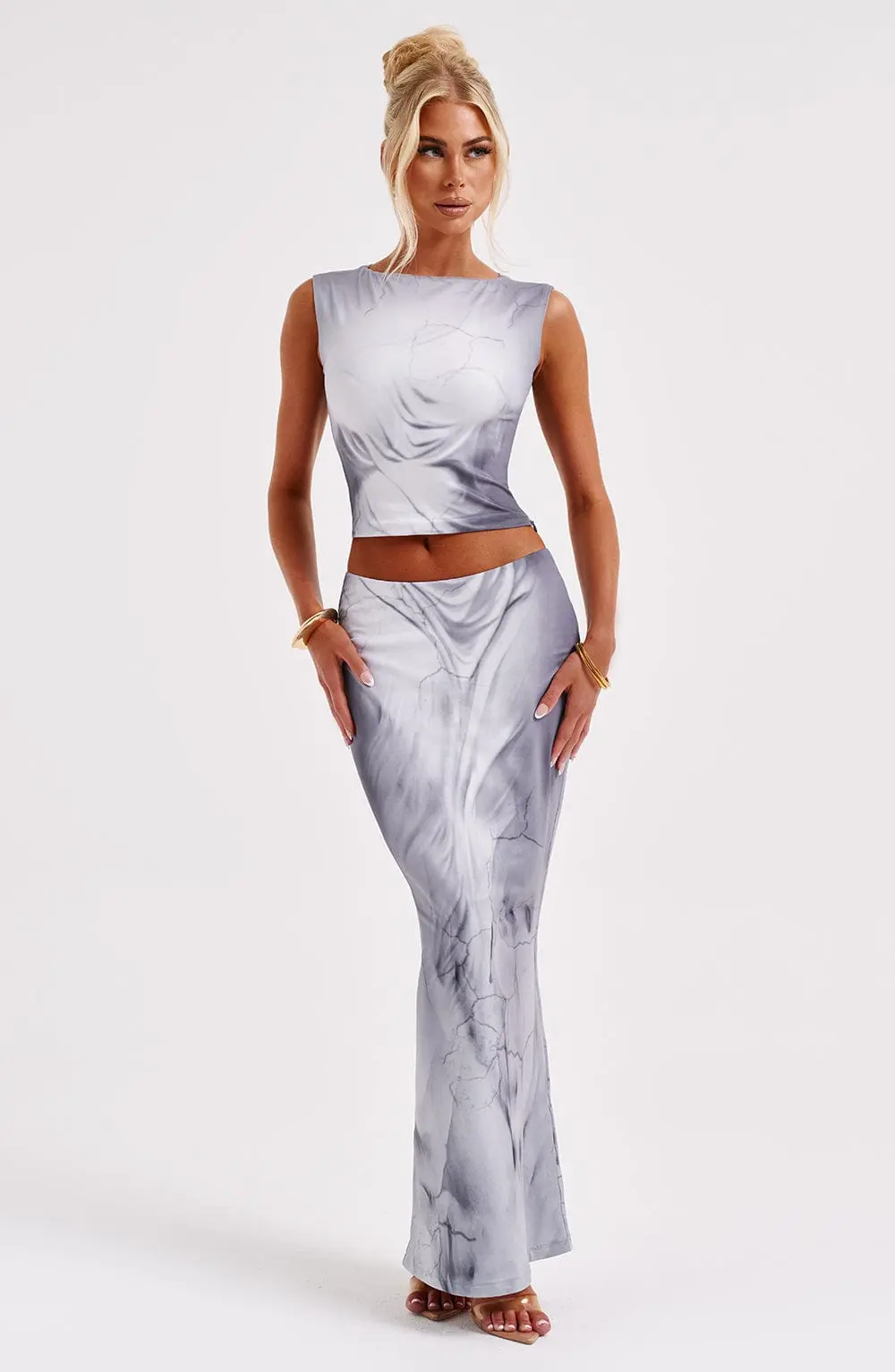 Charmayne Maxi Skirt - Grey Body Print - Image 4