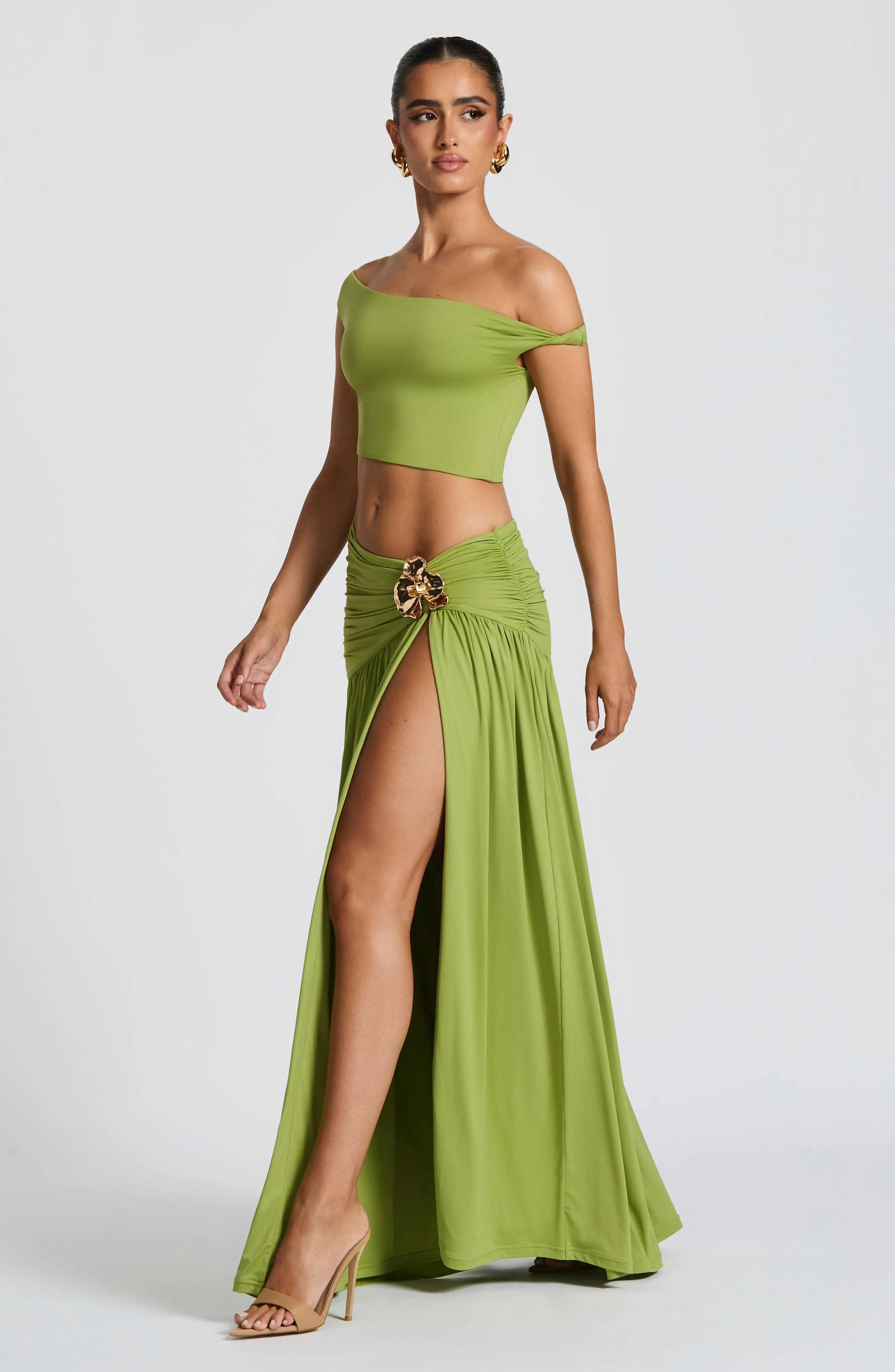 Saira Maxi Skirt - Olive - Image 5