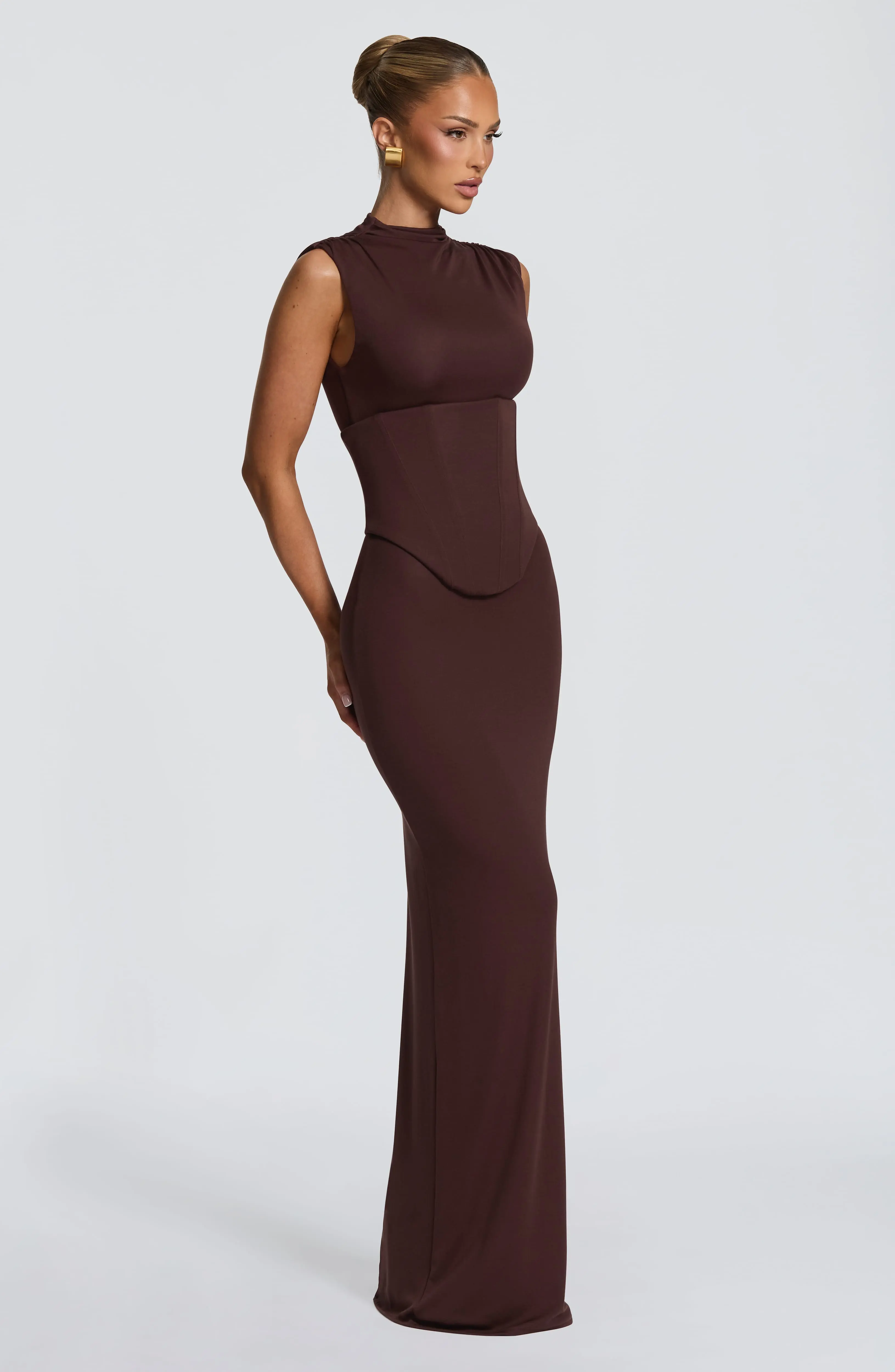 Soline Maxi Dress - Plum Brown - Image 4