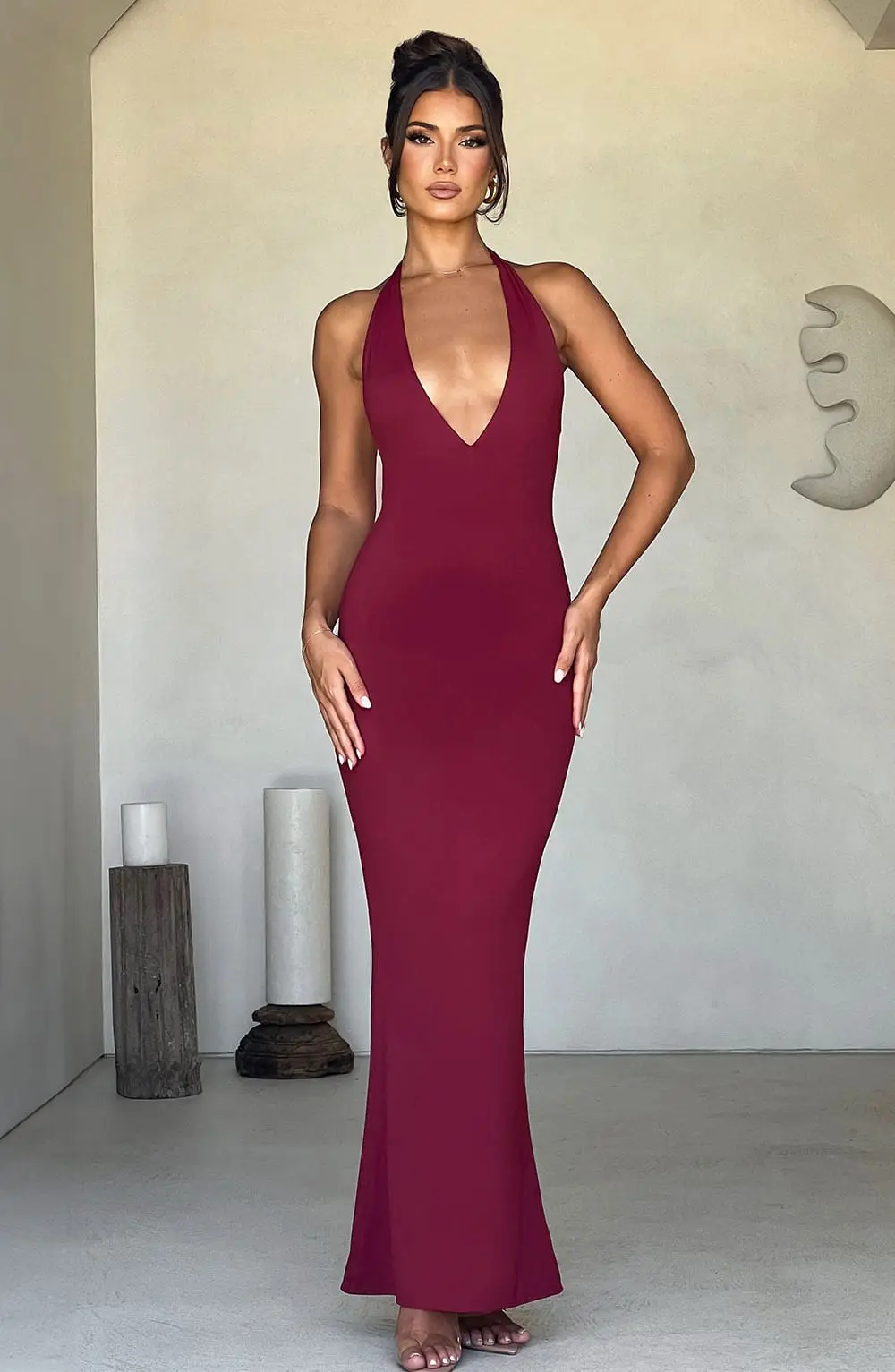 Harmonia Maxi Dress - Burgundy - Image 2
