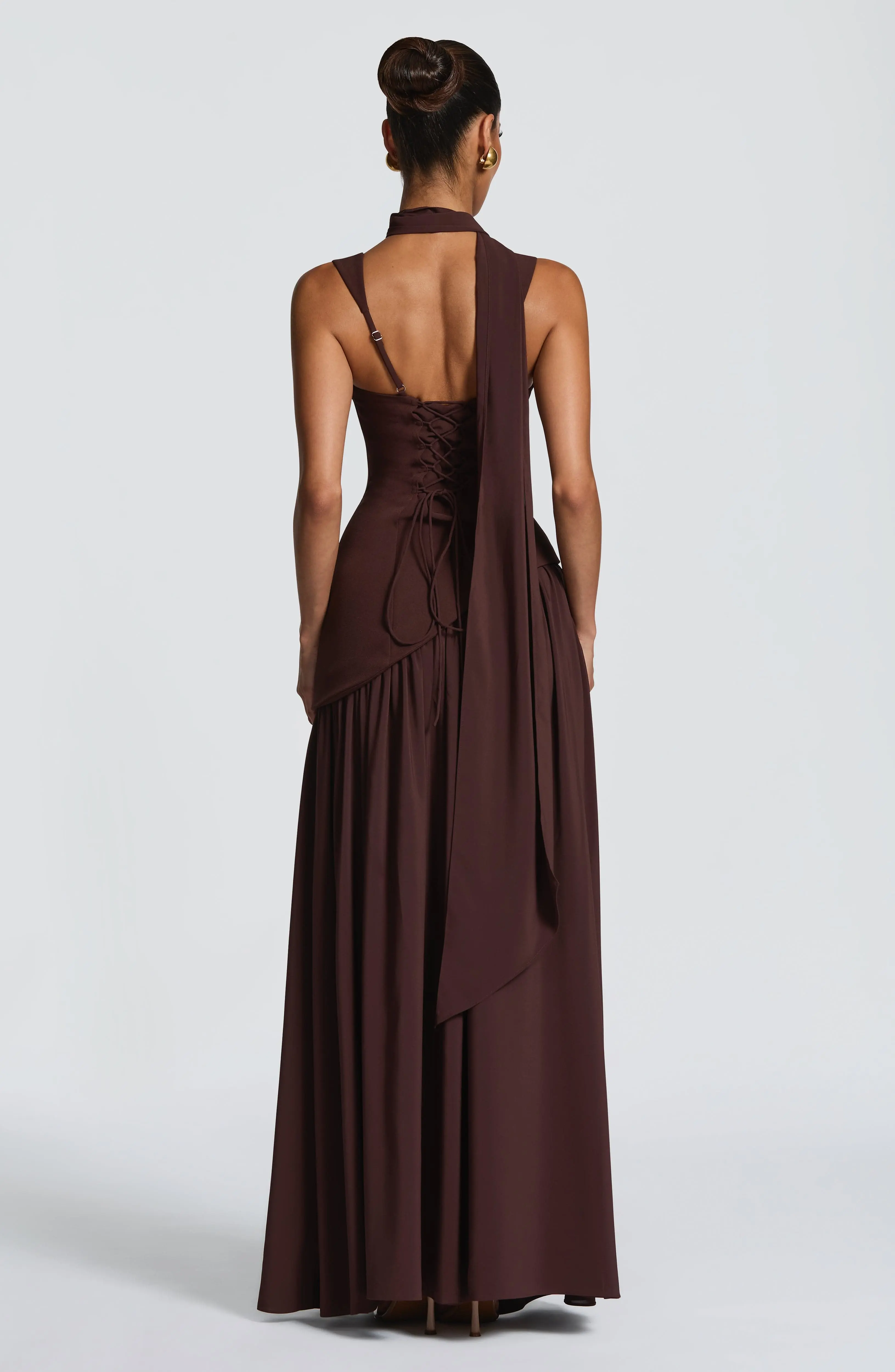 Tullulah Maxi Dress - Plum Brown - Image 3