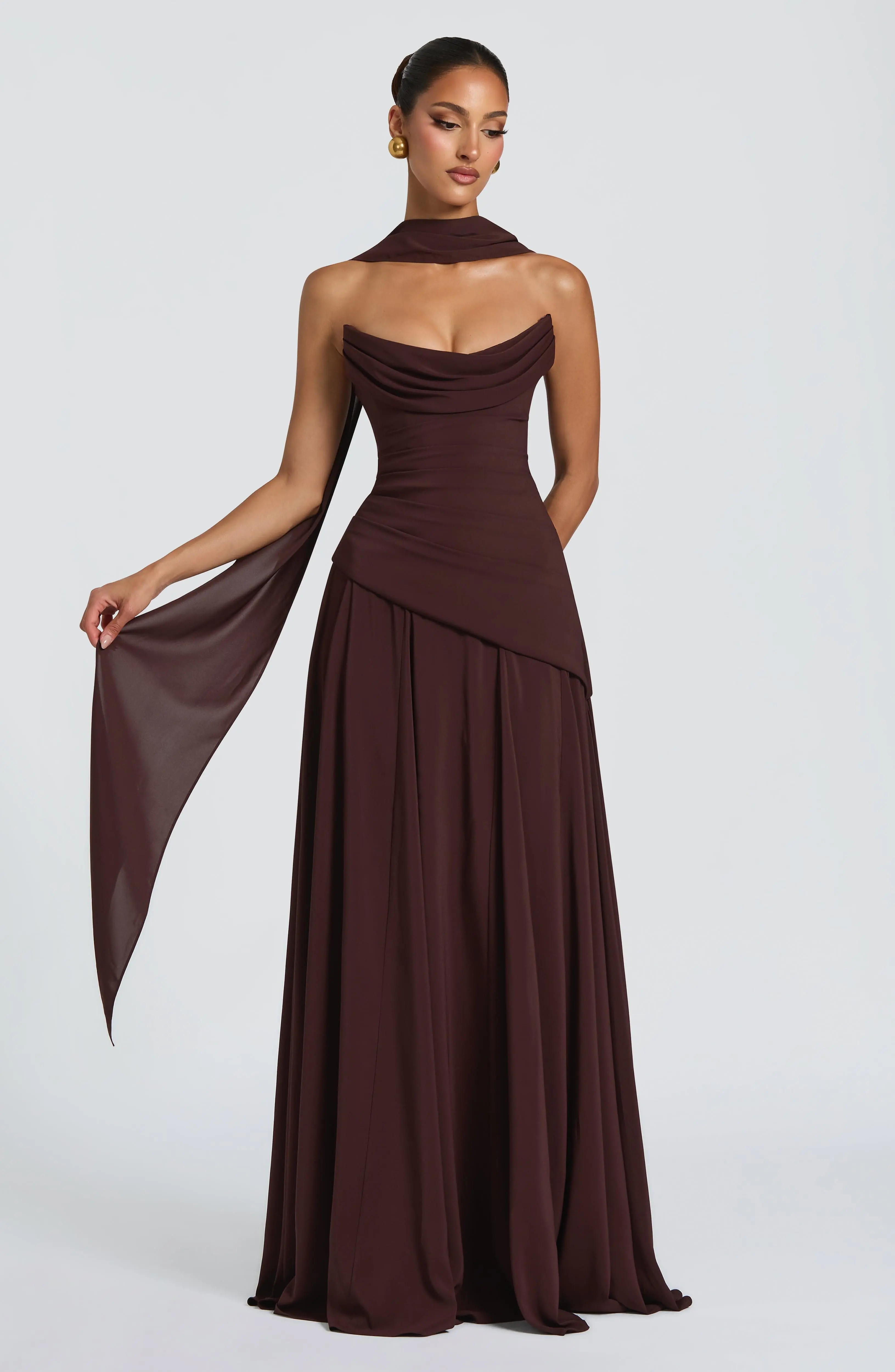 Mila Scarf - Plum Brown - Image 2