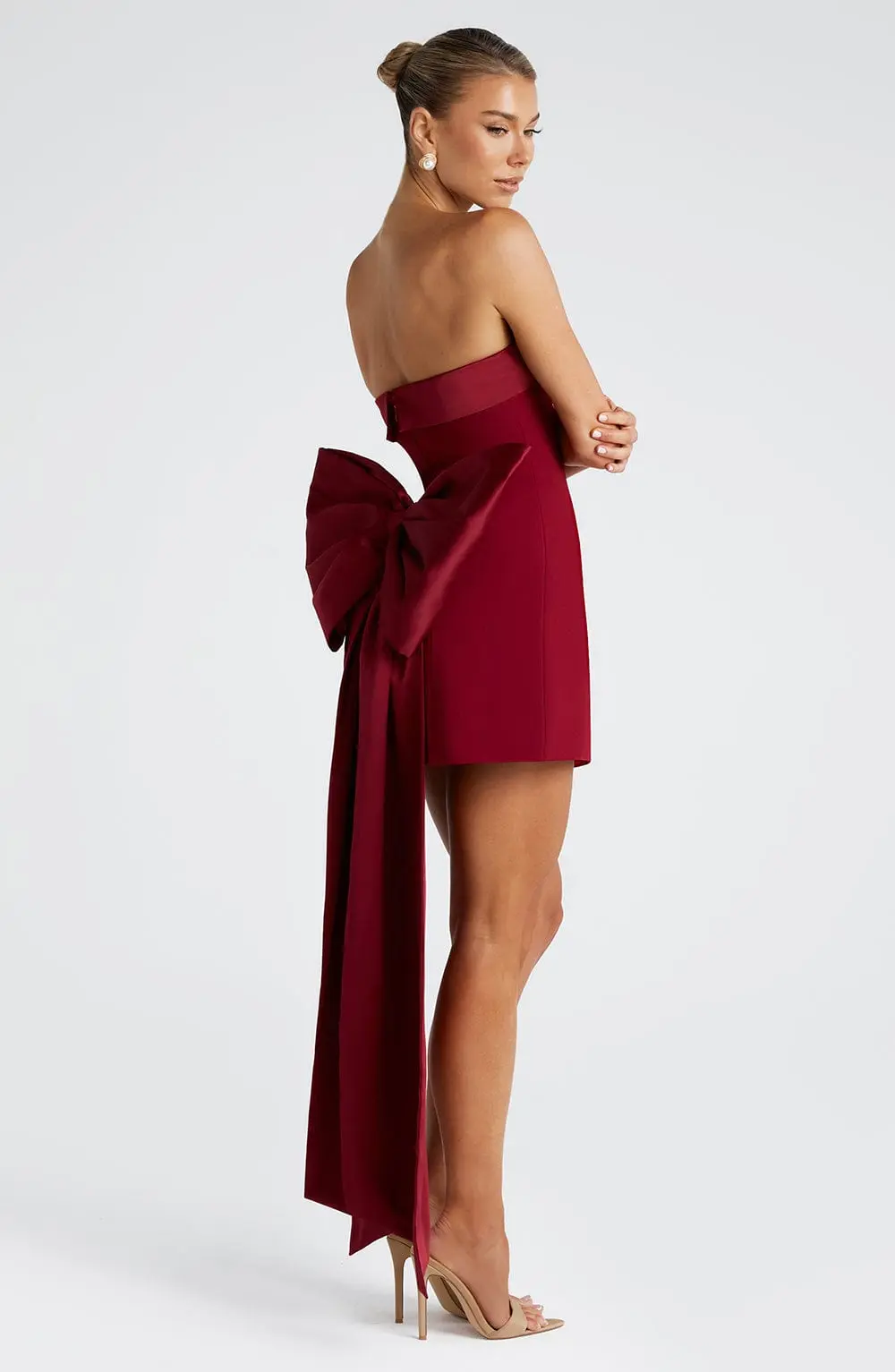 Barbara Mini Dress - Wine - Image 9
