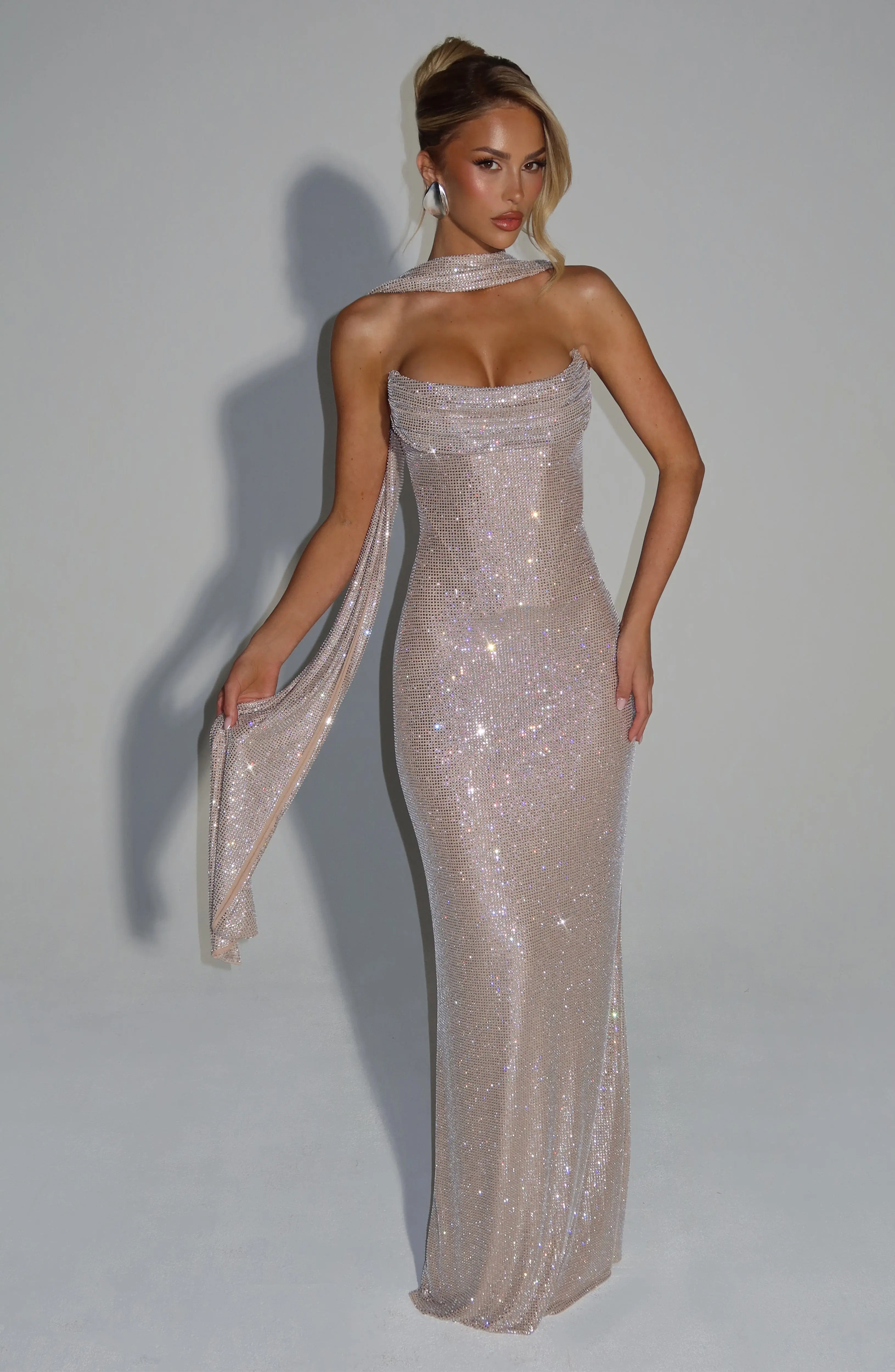 Mirabella Maxi Dress - Nude - Image 3