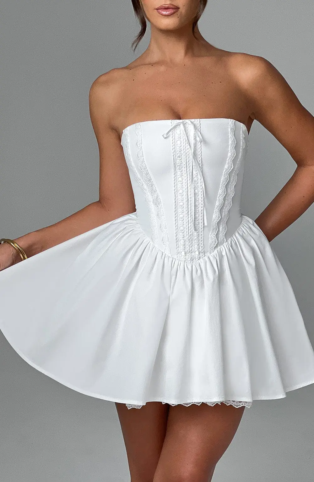 Evie Mini Dress - Ivory - Image 5