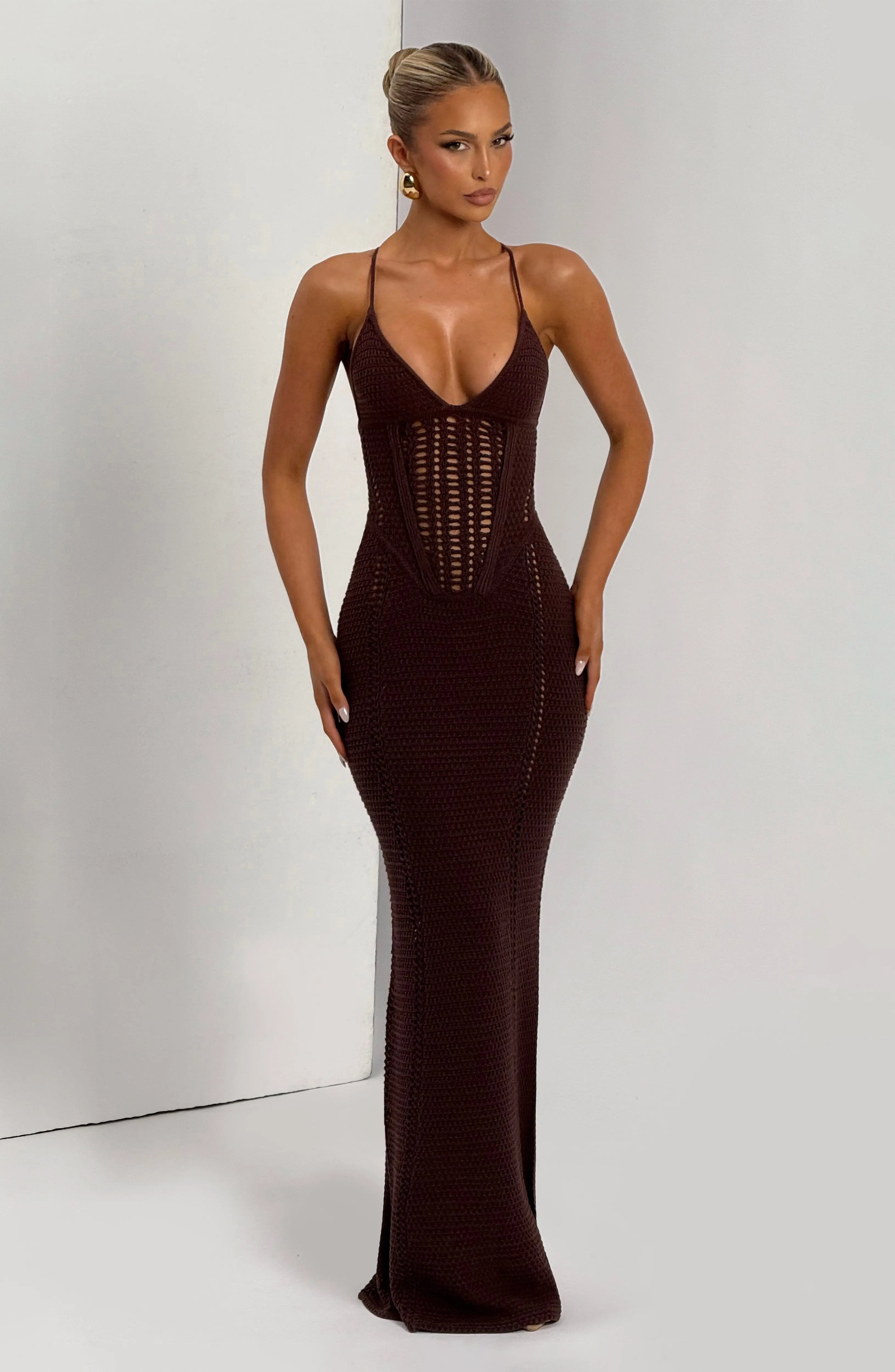 Xanthe Maxi Dress - Plum Brown - Image 6