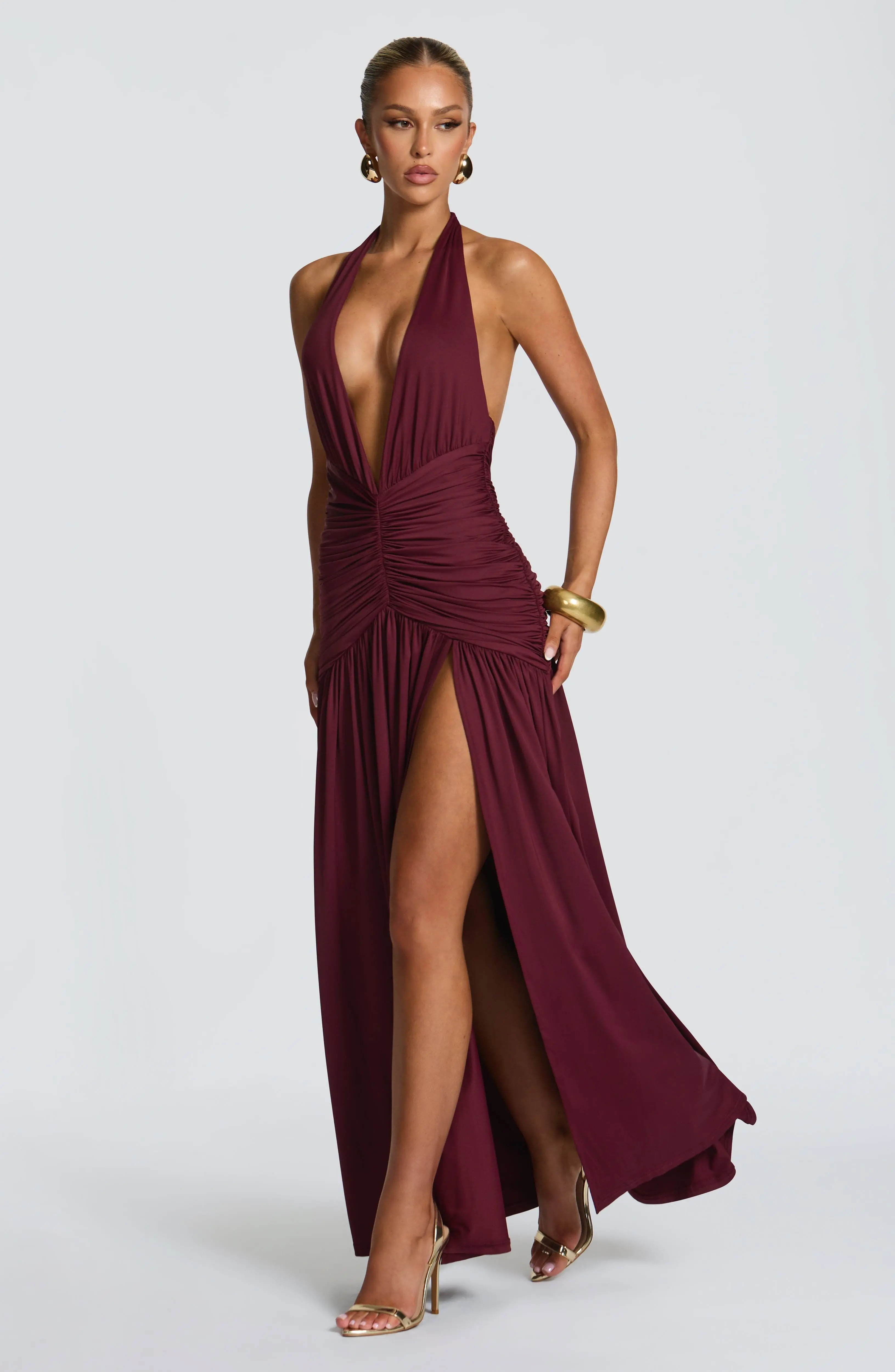 Melania Maxi Dress - Cherry Lacquer - Image 3