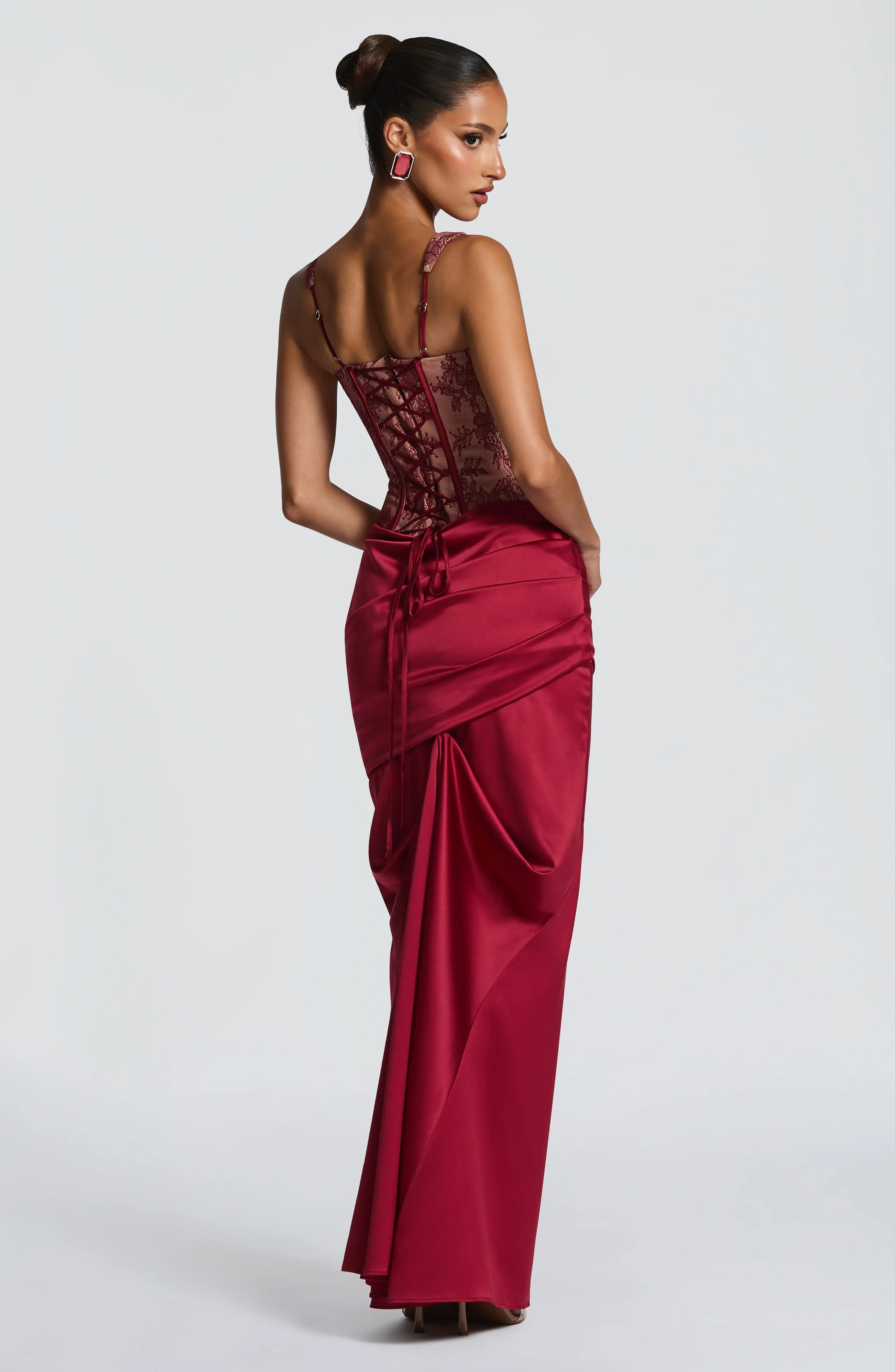 Nixie Corset - Burgundy Lace - Image 8