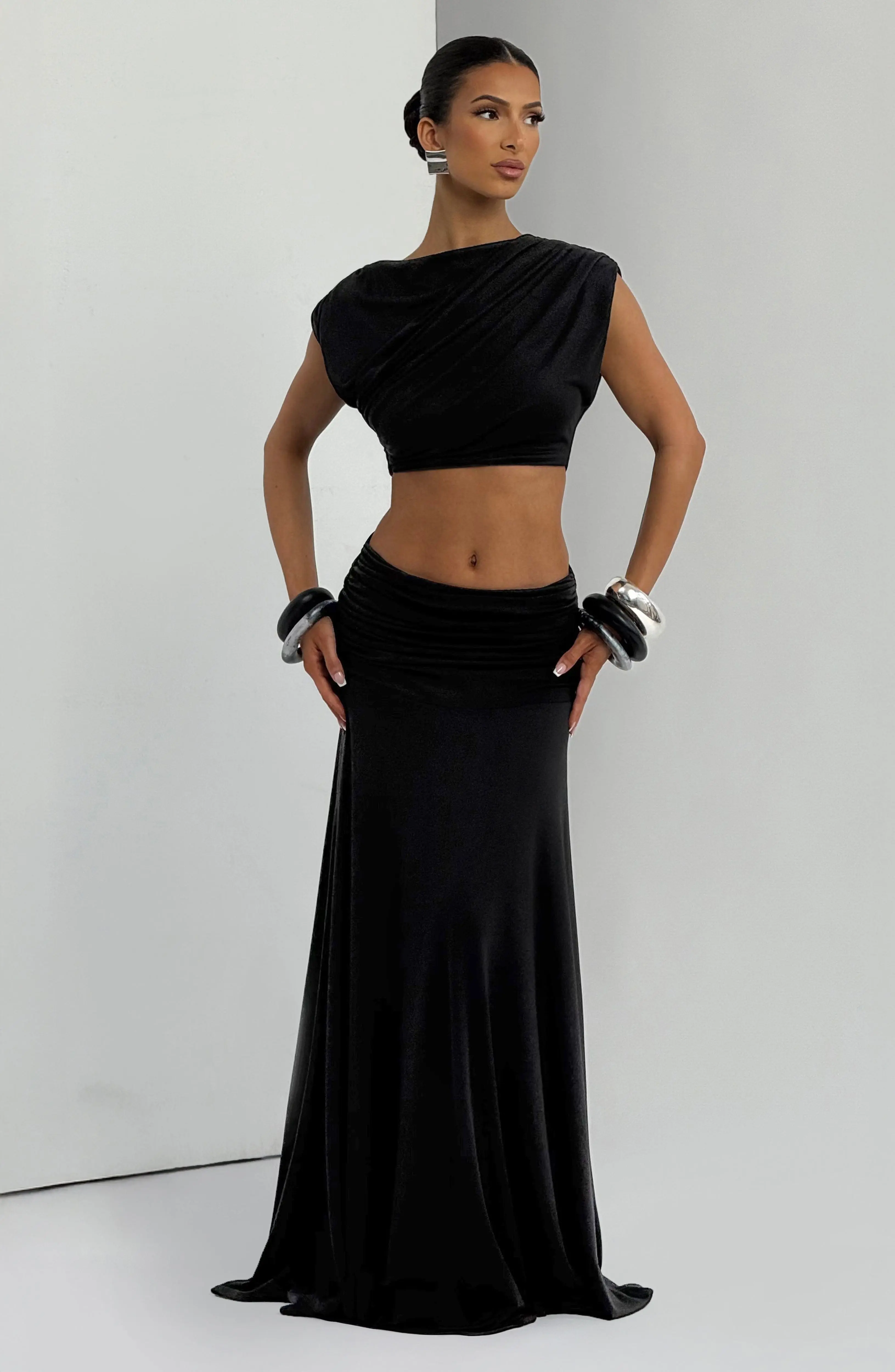 Paige Maxi Skirt - Black - Image 7