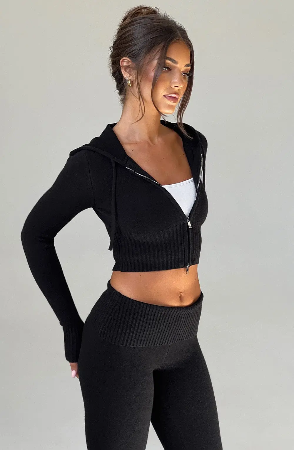 Portia Knit Hoodie - Black - Image 16
