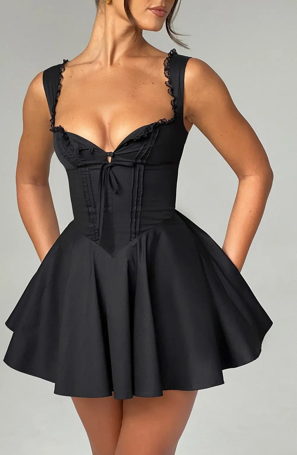 Antonella Mini Dress - Black - Image 7