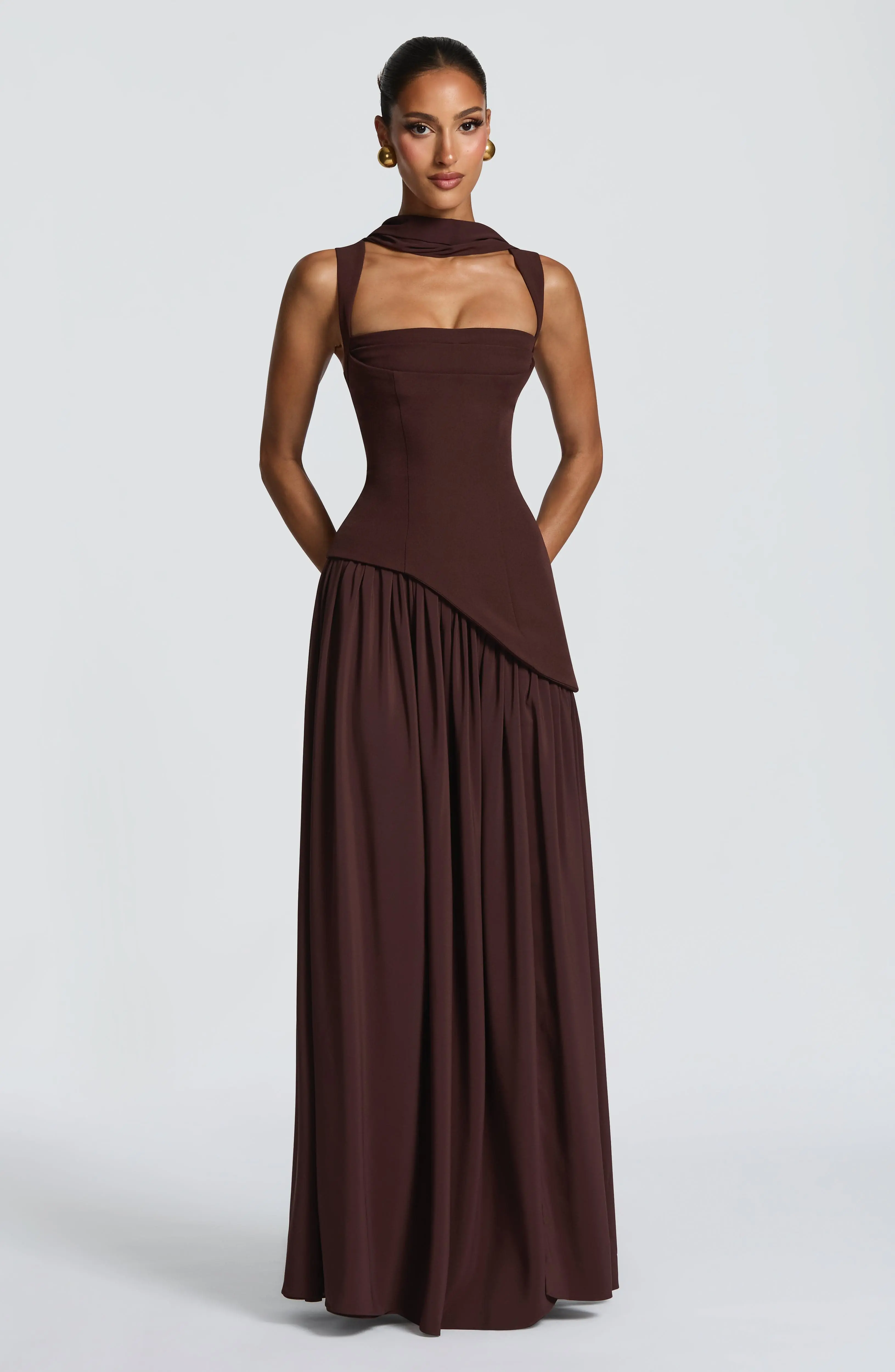 Tullulah Maxi Dress - Plum Brown - Image 9