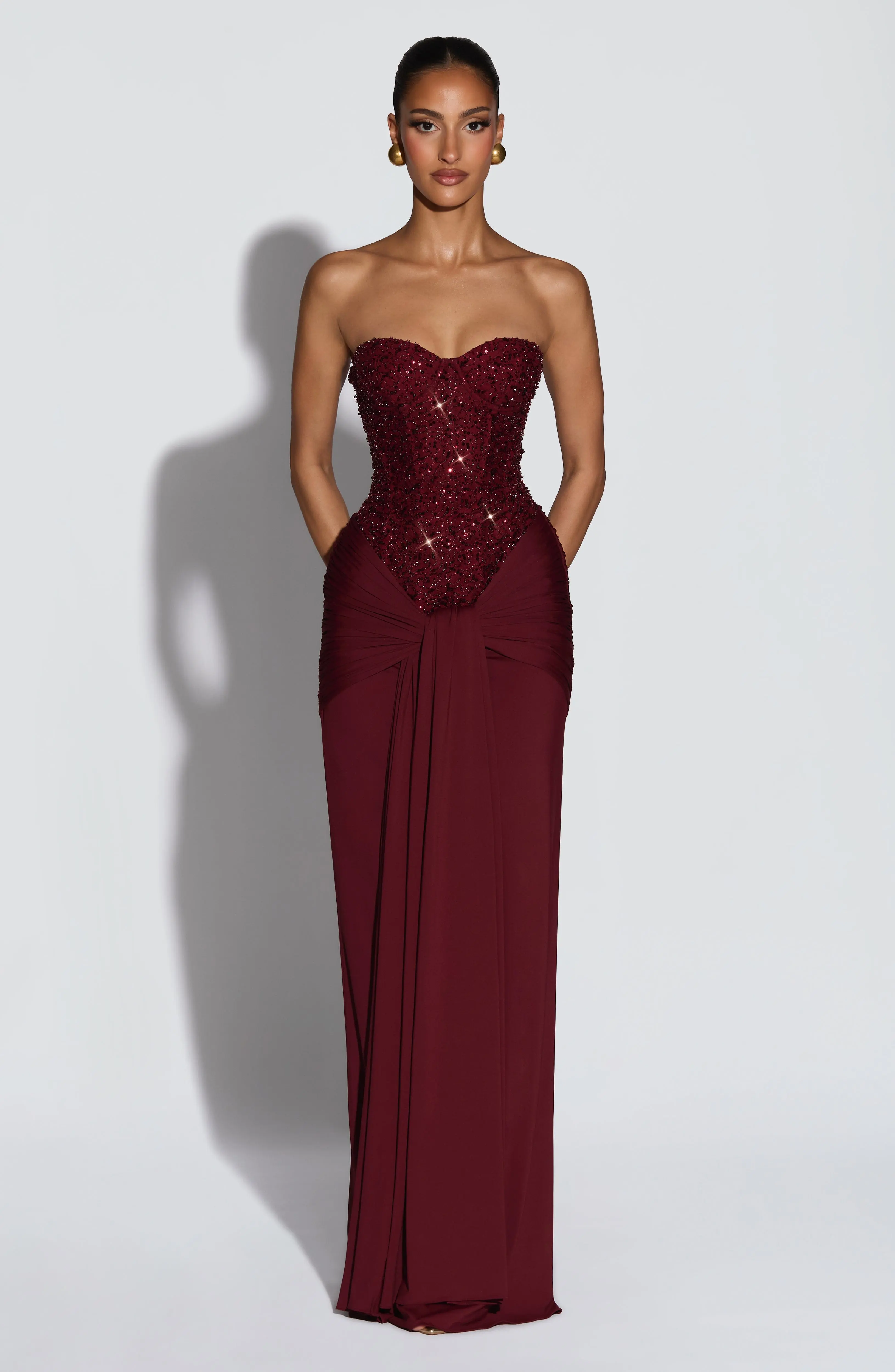 Carina Maxi Dress - Burgundy - Image 6
