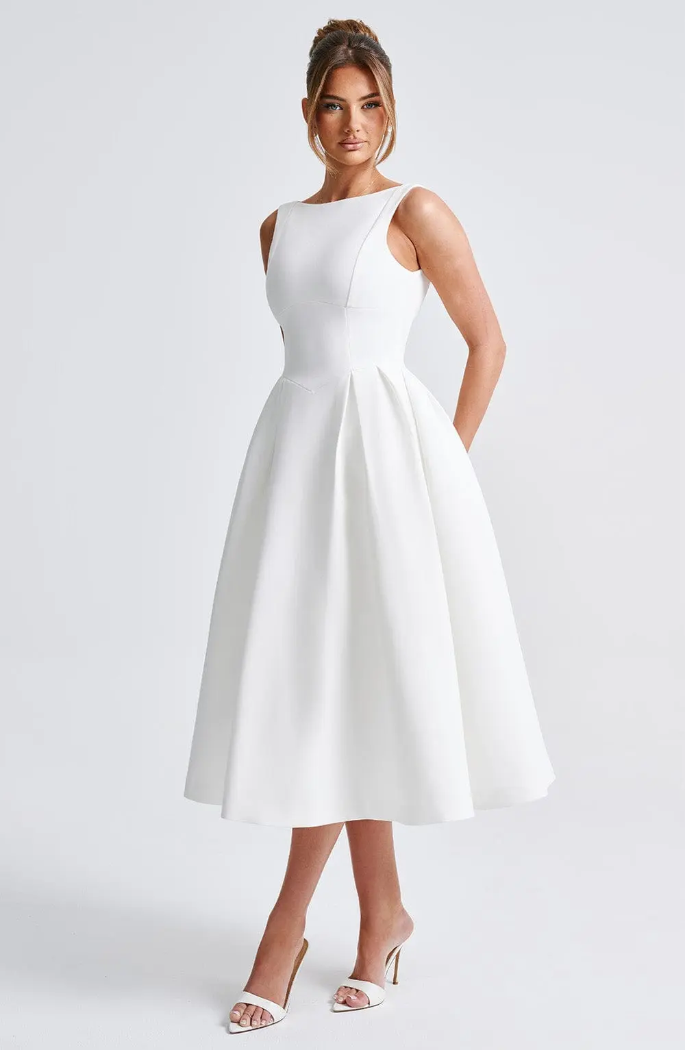 Clarabella Midi Dress - Ivory - Image 15
