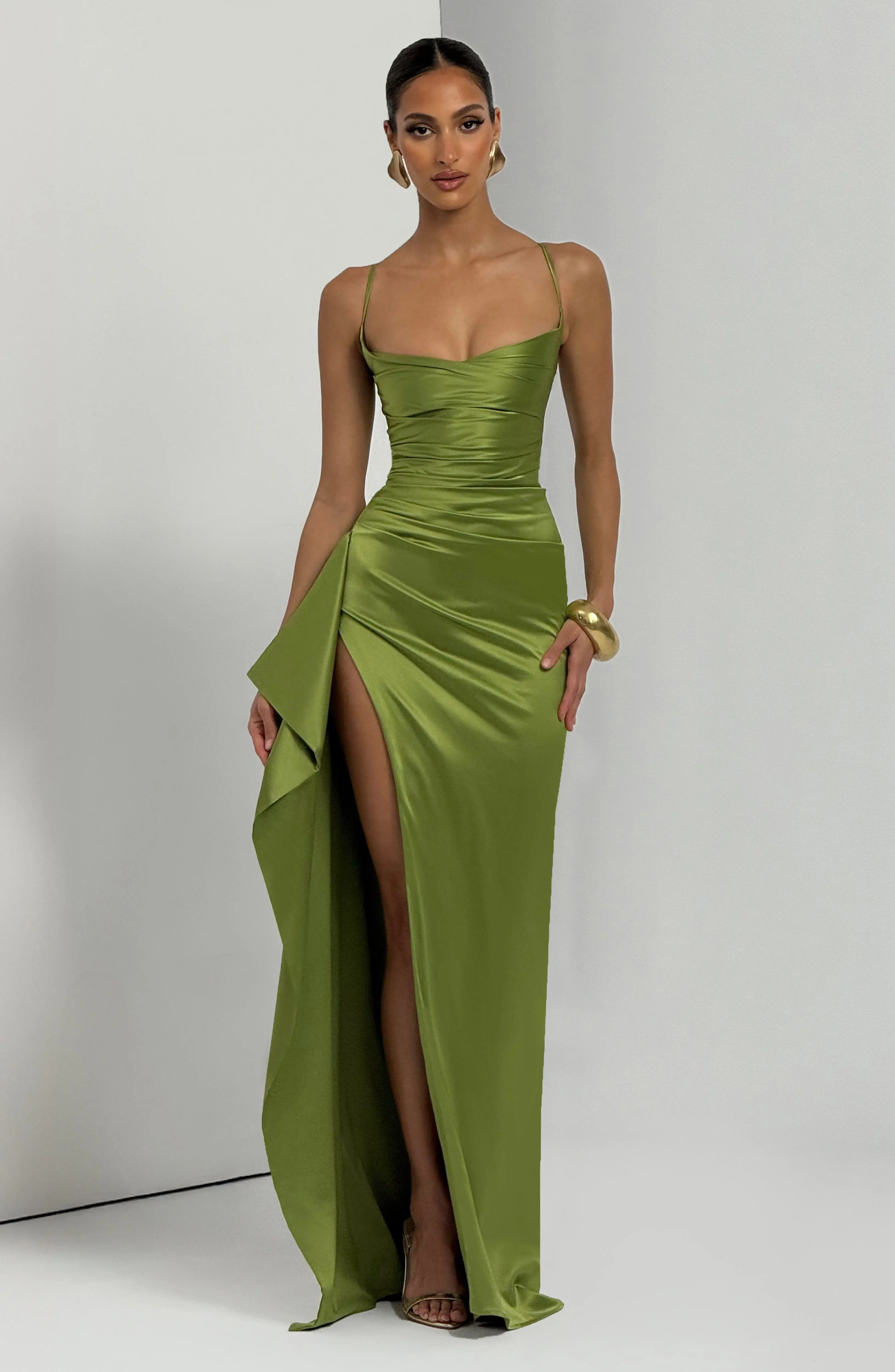 Helen Maxi Dress - Olive - Image 3