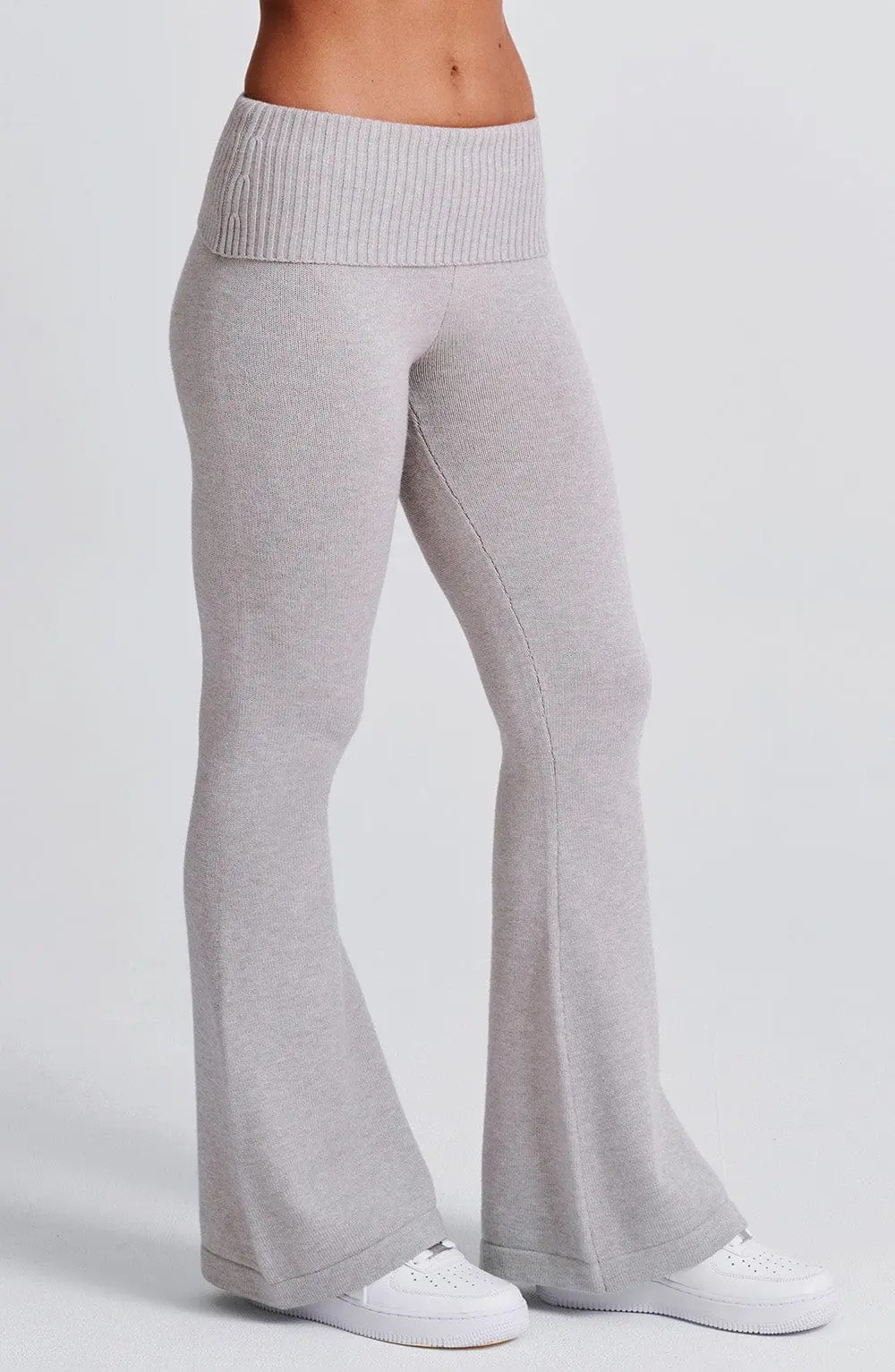 Portia Knit Pants - Light Grey Marl - Image 6
