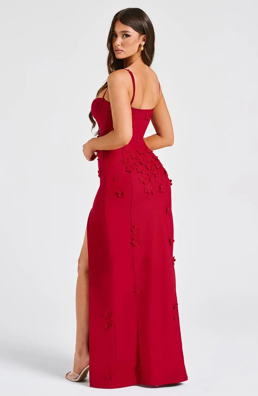Dalary Maxi Dress - Red Lined - Image 7