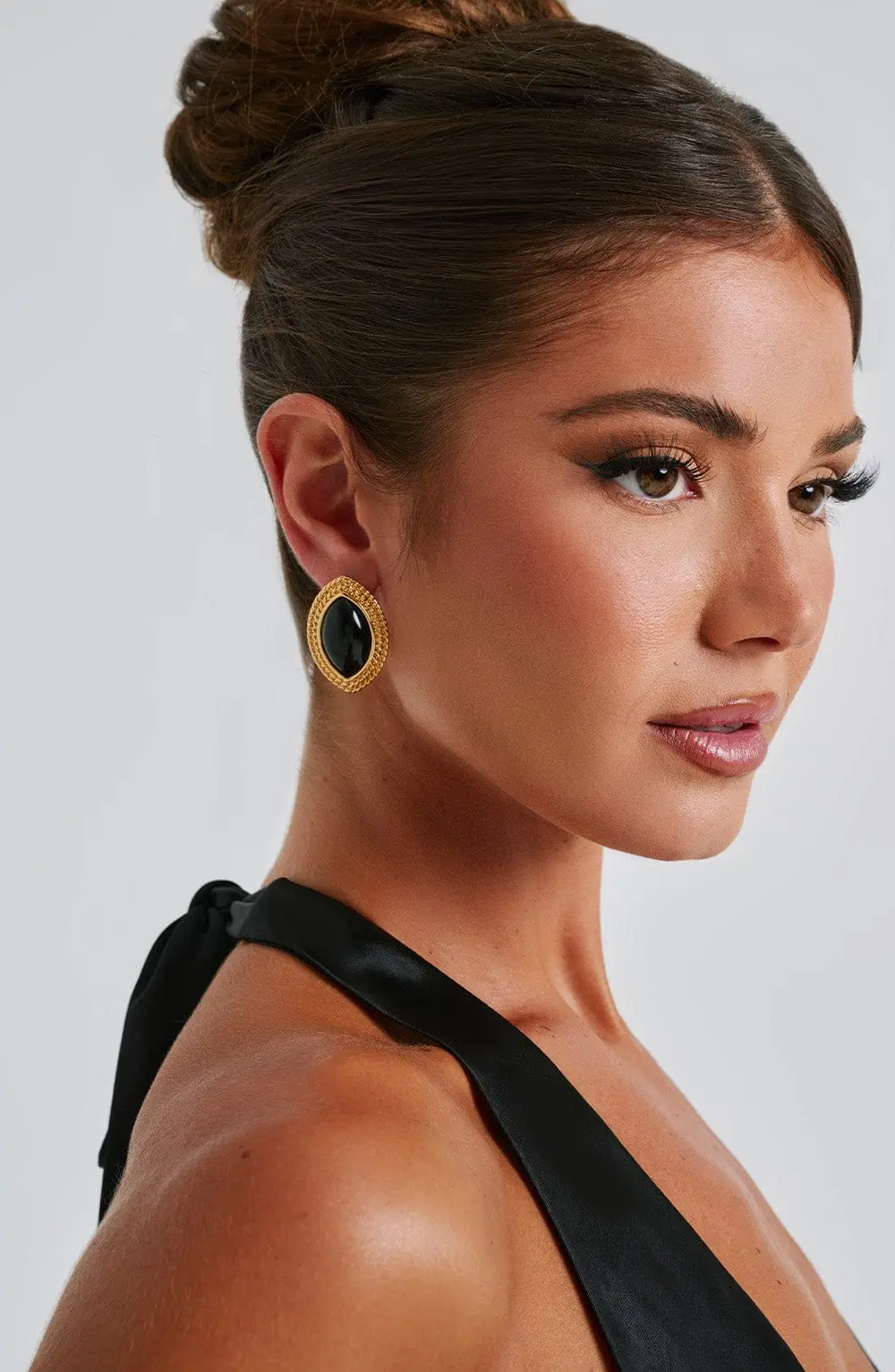Azra Earrings - Black/Gold - Image 3