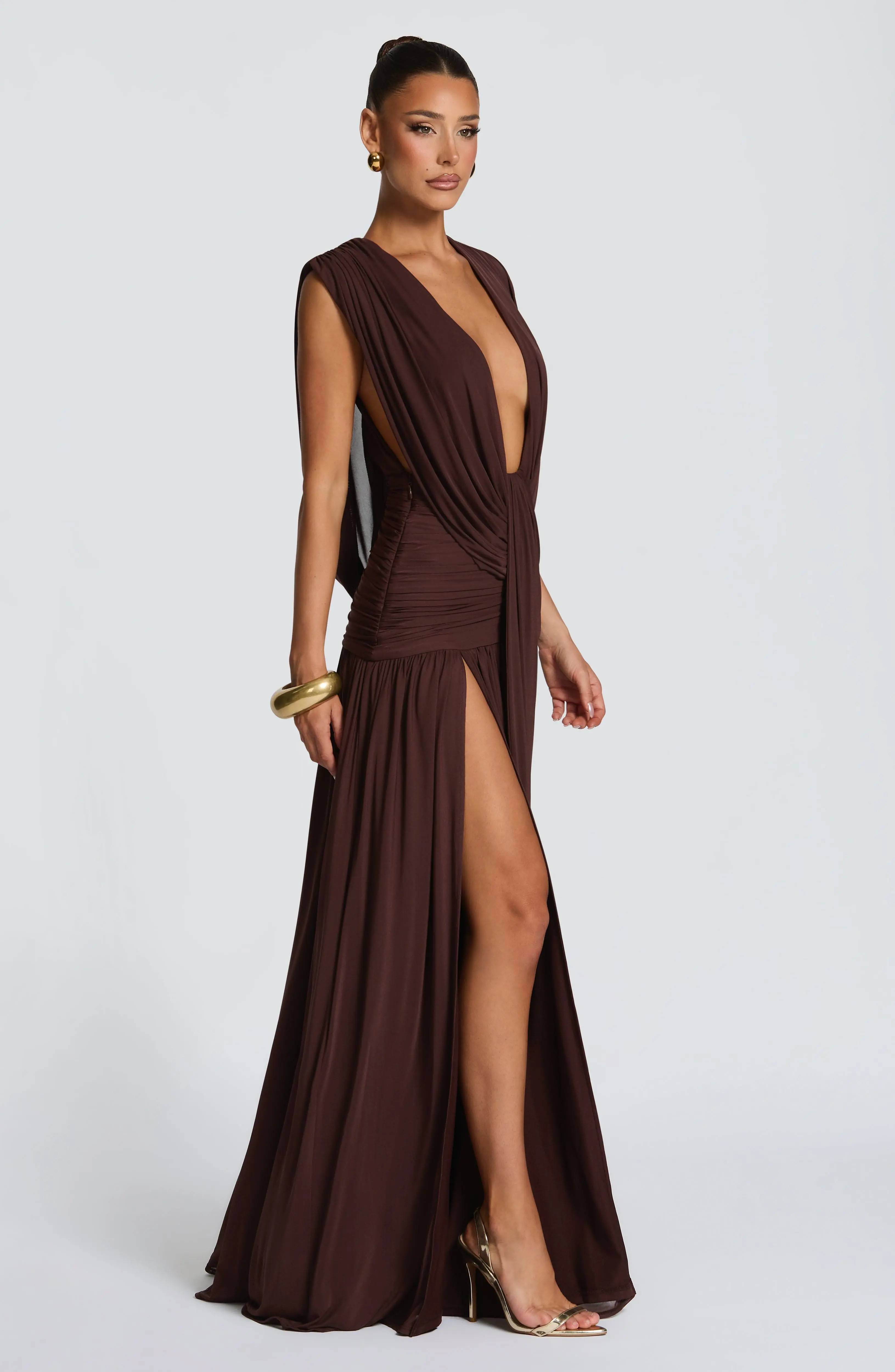 Romilly Gown - Plum Brown - Image 8
