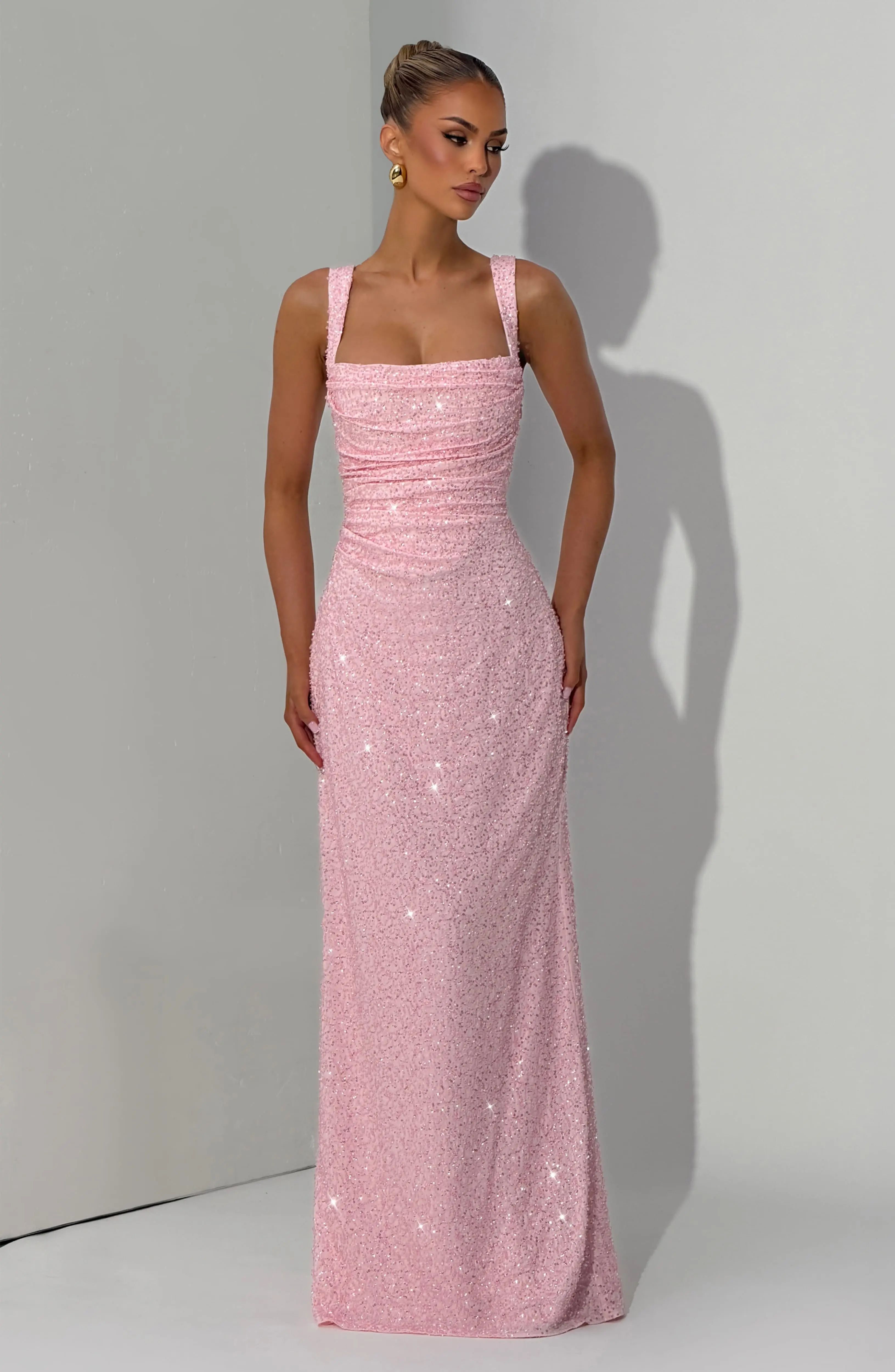 Calanthe Maxi Dress - Blush Sparkle - Image 7