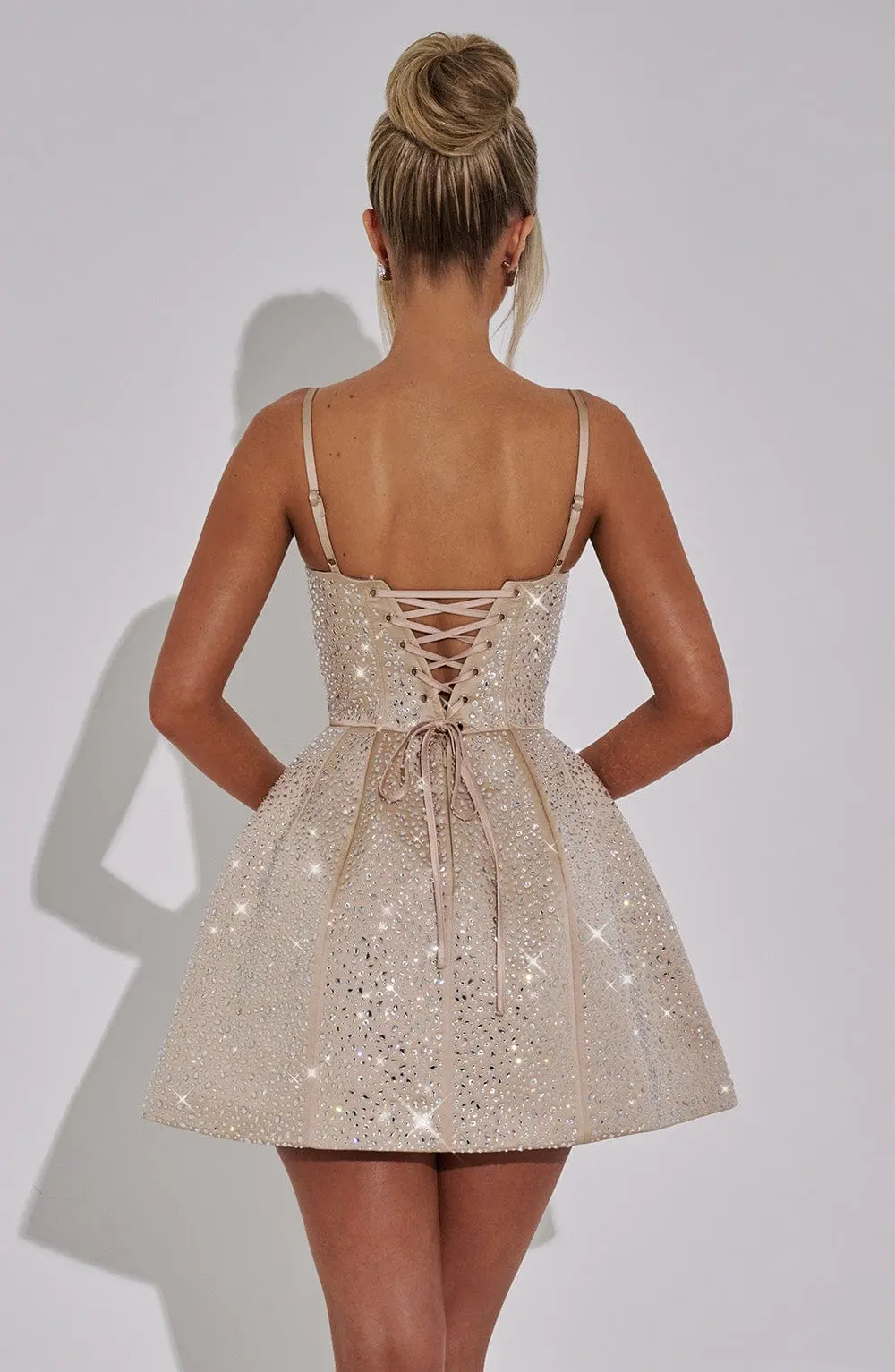 Angelique Mini Dress - Champagne - Image 10