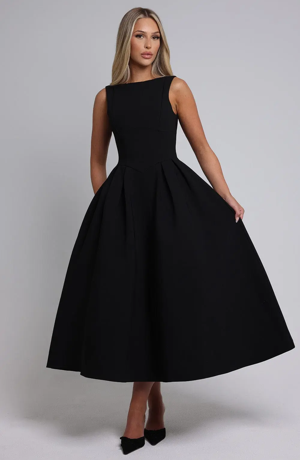 Clarabella Midi Dress - Black - Image 10