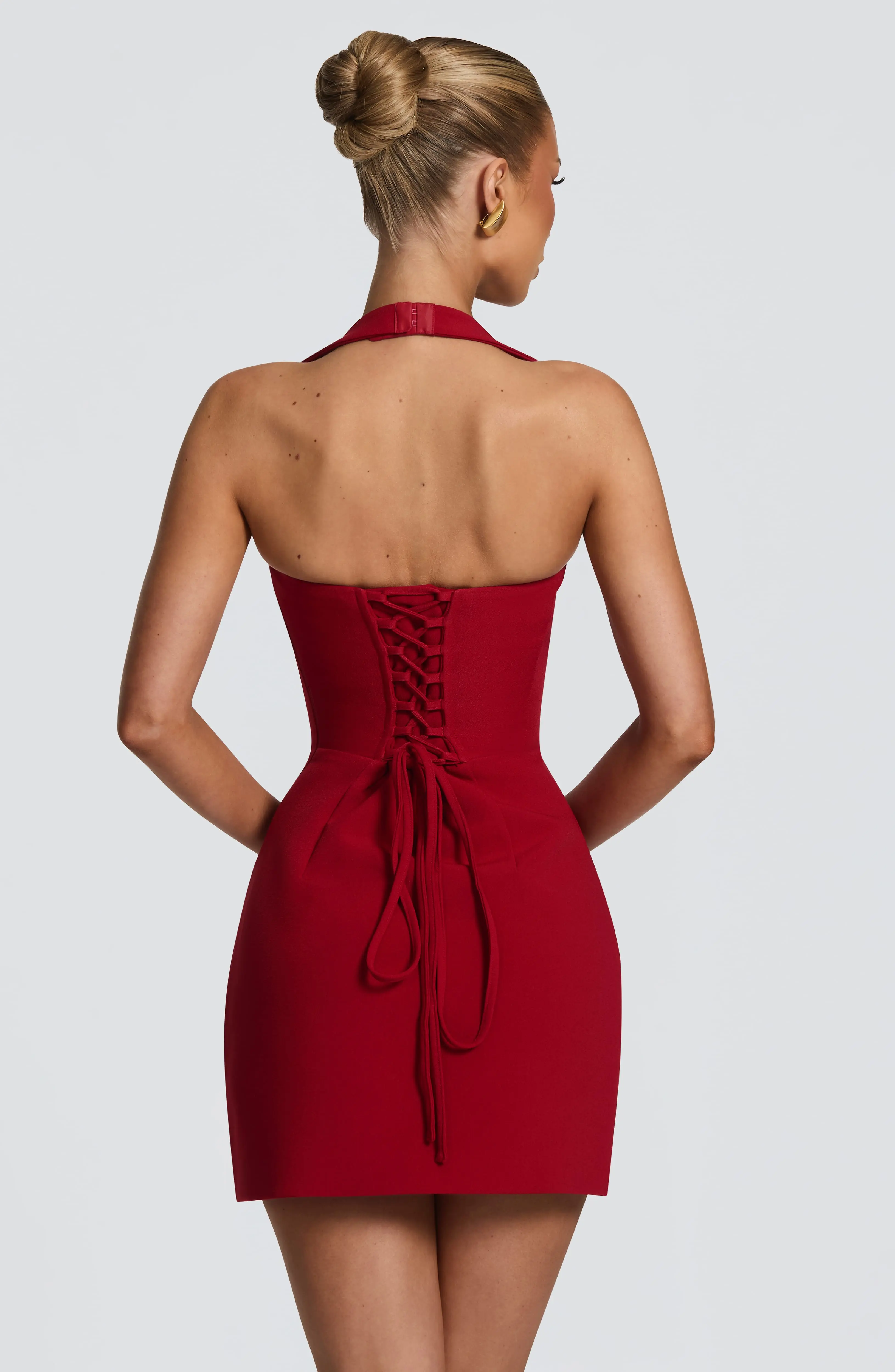 Tamsin Mini Dress - Deep Red - Image 2